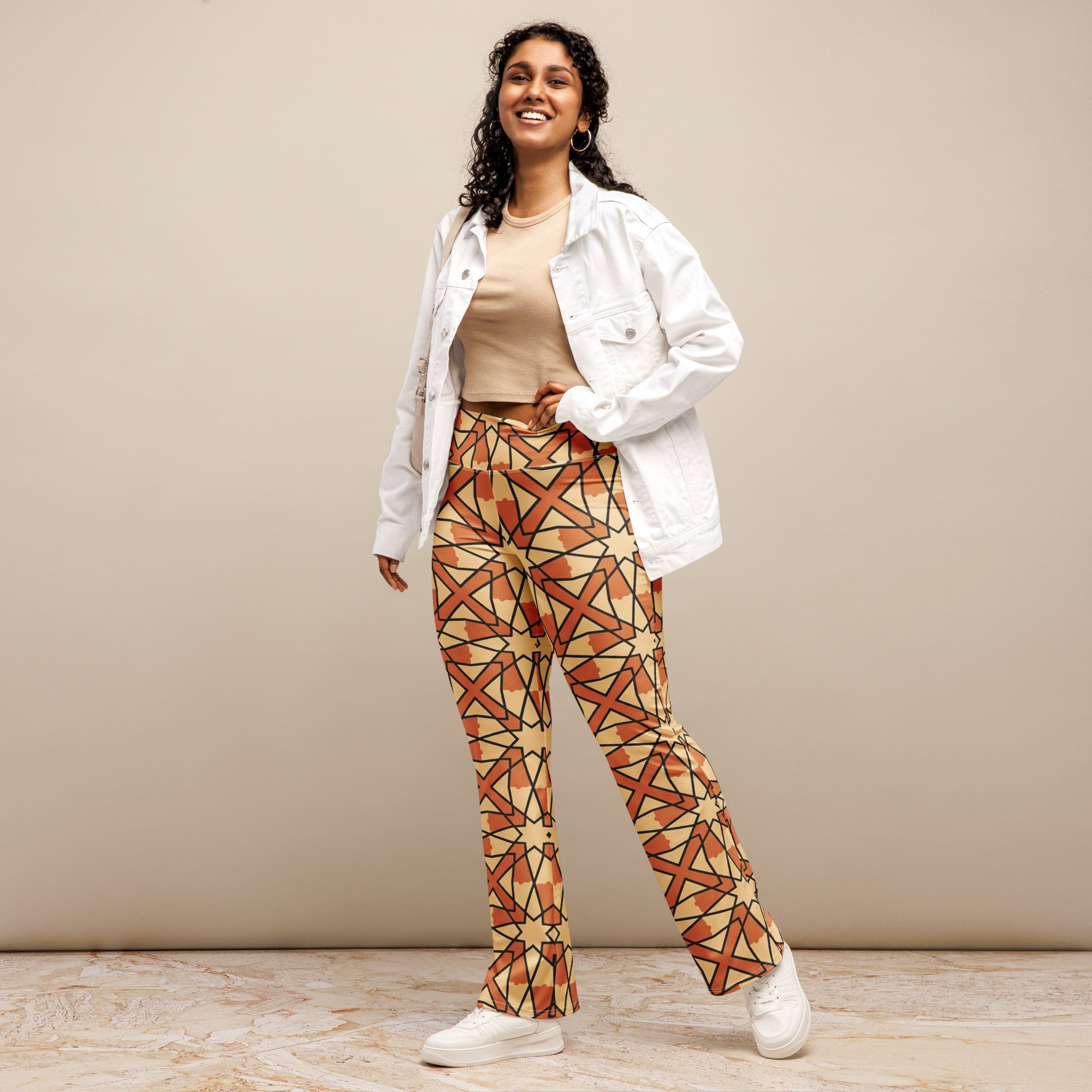Zellige Desert Sand Flare Leggings | GearBunch