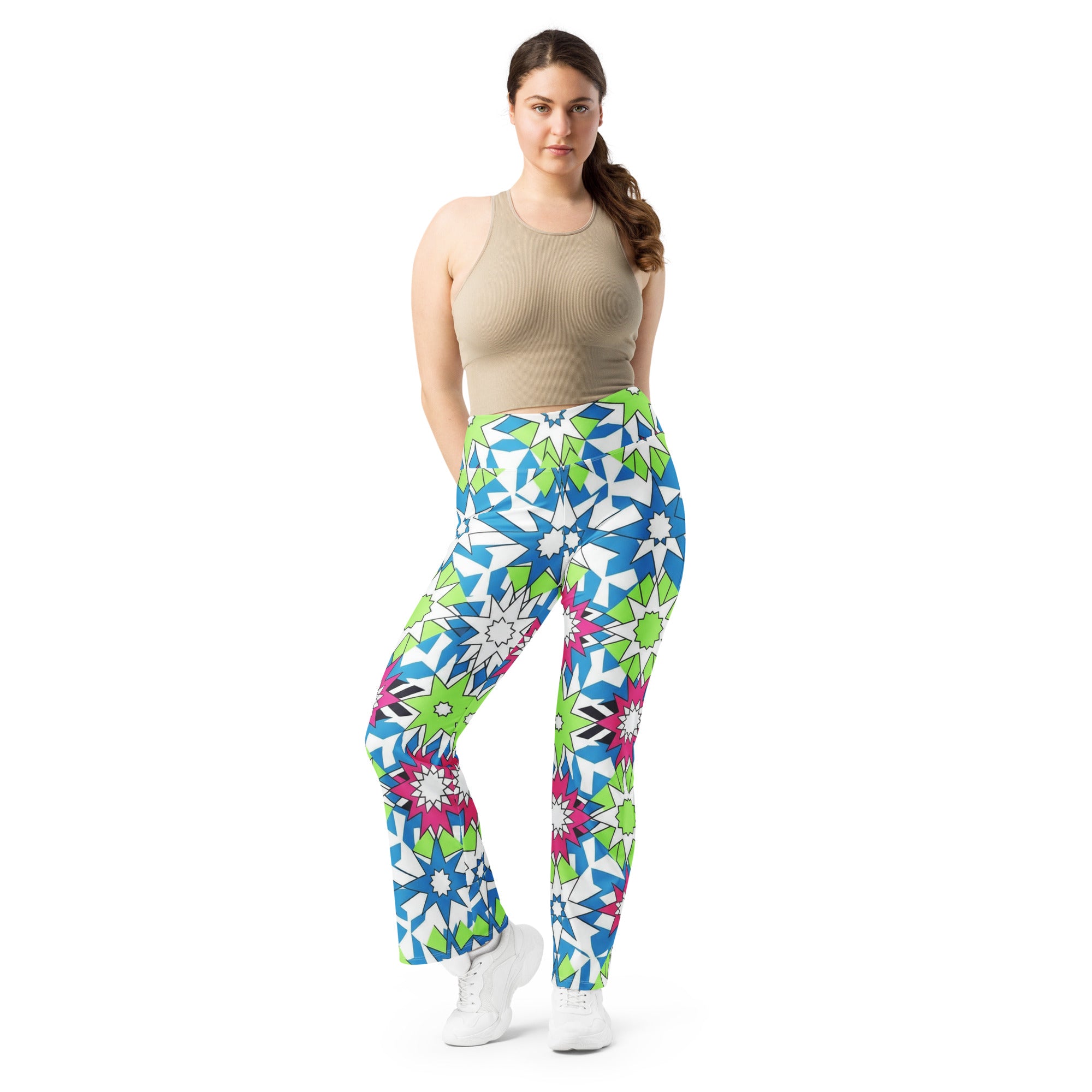 Zellige Electric Neon Flare Leggings | GearBunch