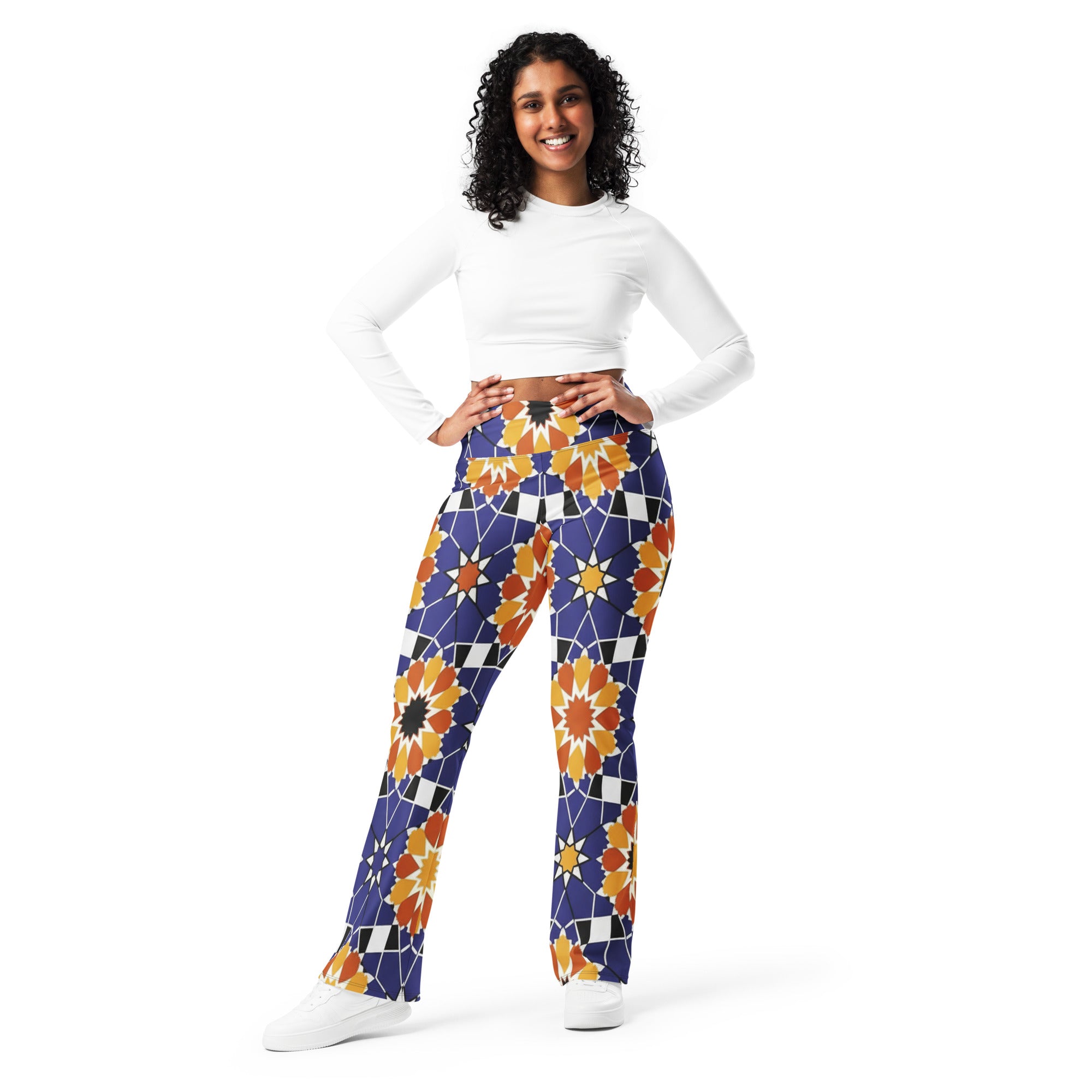 Zellige Indigo Saffron Flare Leggings | GearBunch