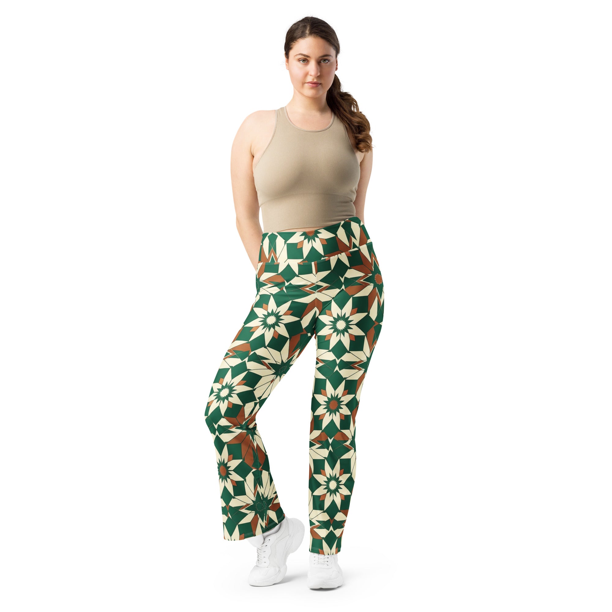 Zellige Jade Copper Flare Leggings | GearBunch