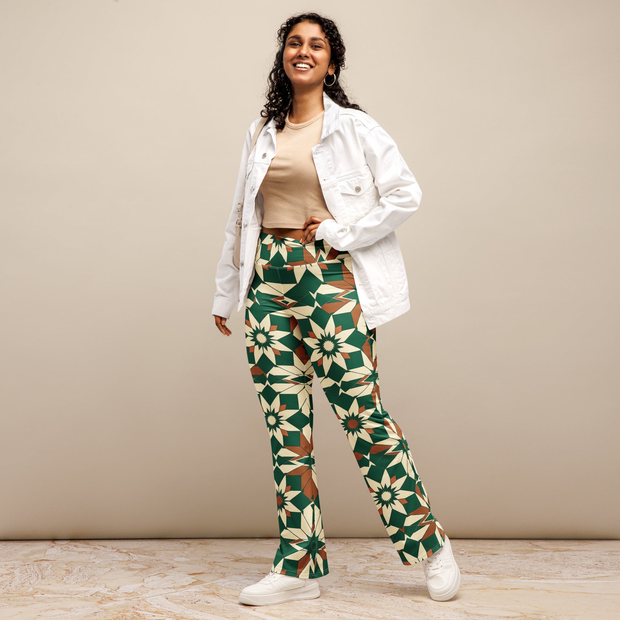 Zellige Jade Copper Flare Leggings | GearBunch