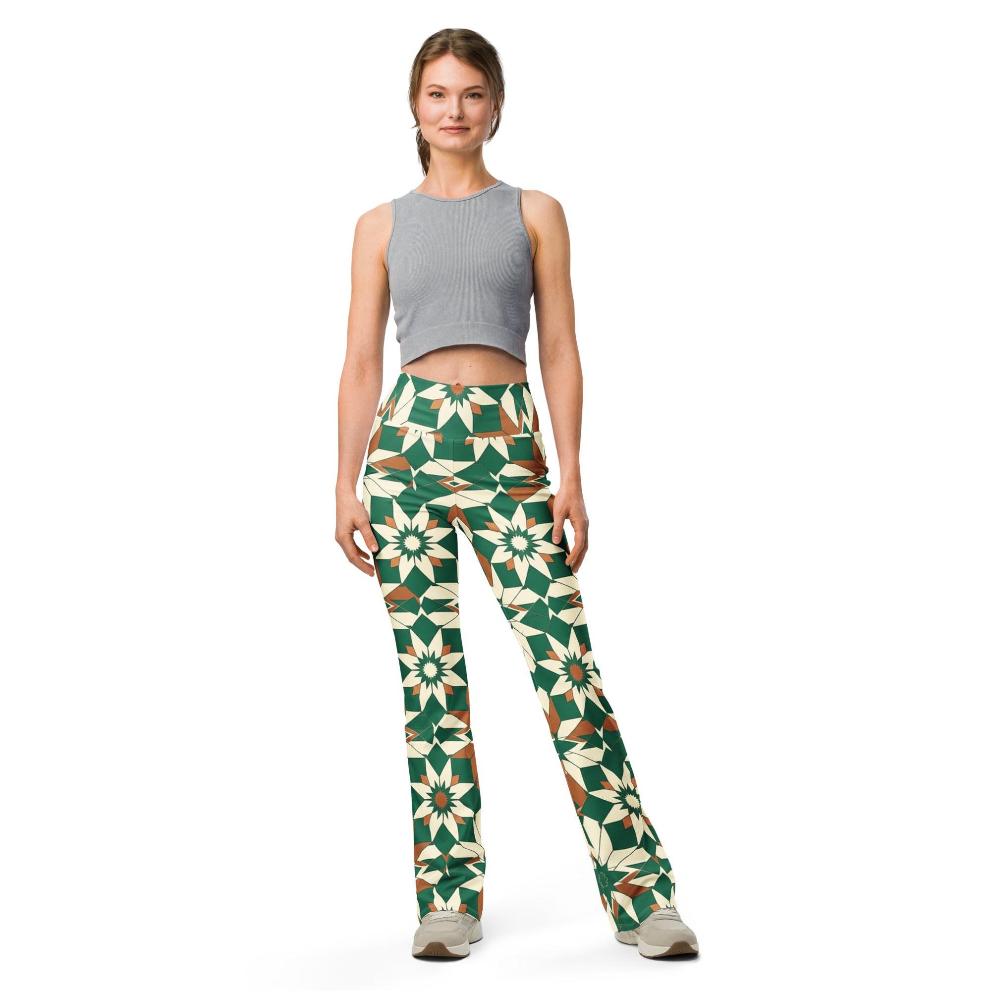 Zellige Jade Copper Flare Leggings | GearBunch