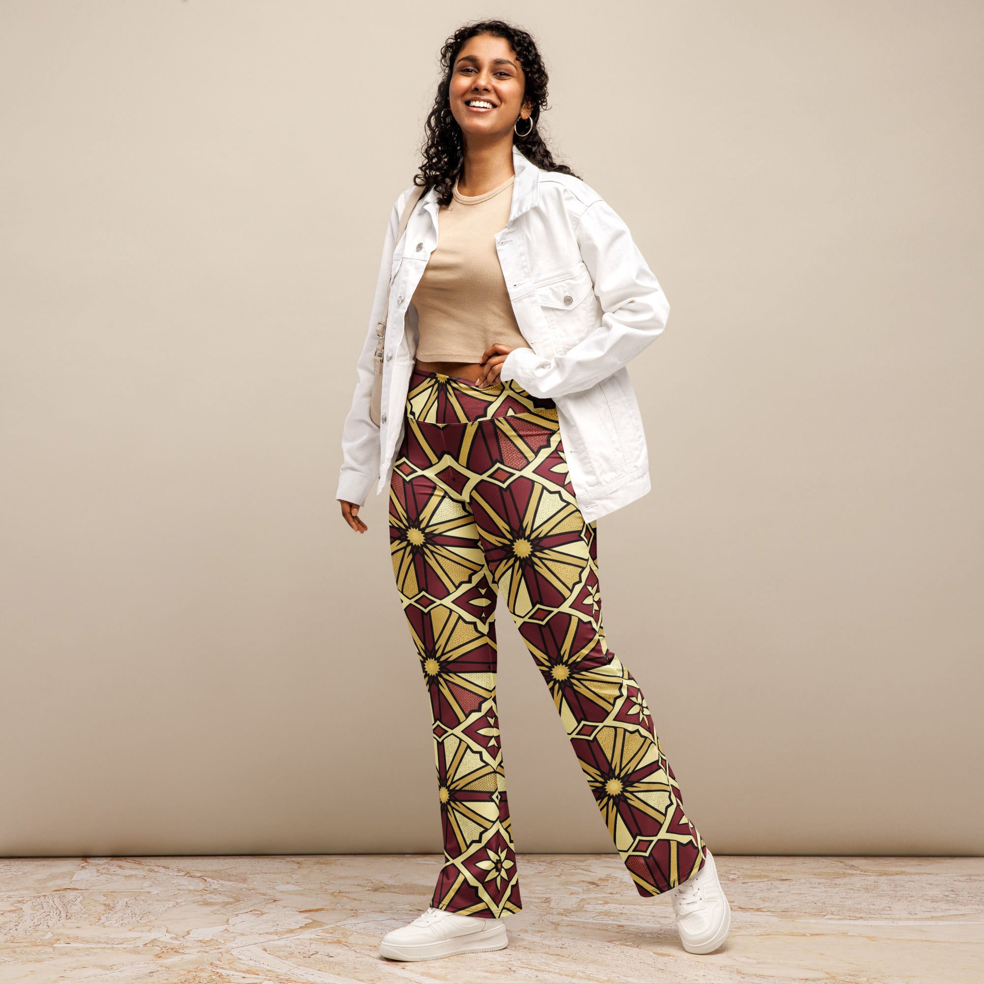 Zellige Pomegranate Flare Leggings | GearBunch