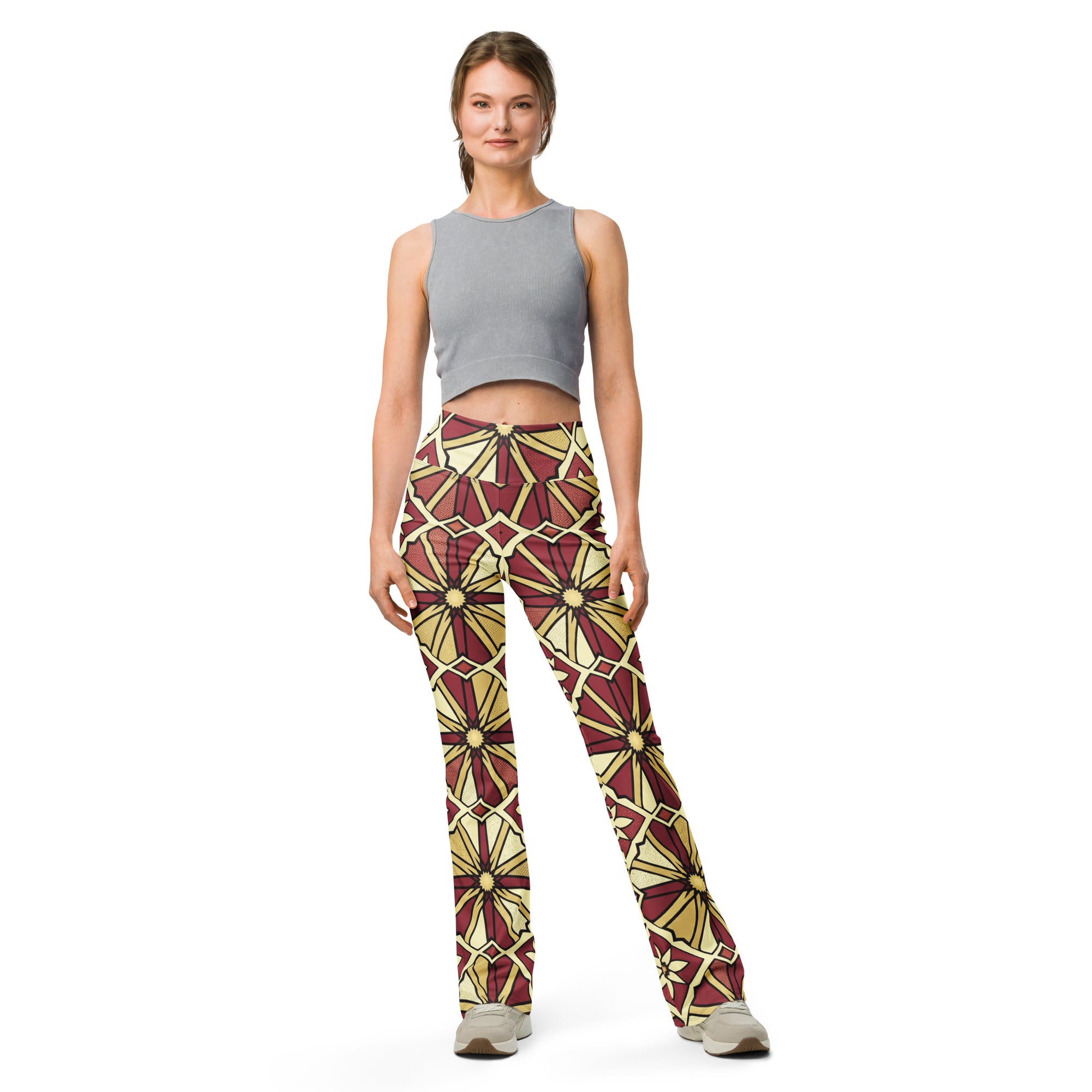 Zellige Pomegranate Flare Leggings | GearBunch