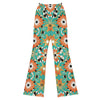 GearBunch Zellige Turquoise Coral Flare Leggings featuring an intricate geometric star and rosette pattern in turquoise, coral, white, black, and amber.