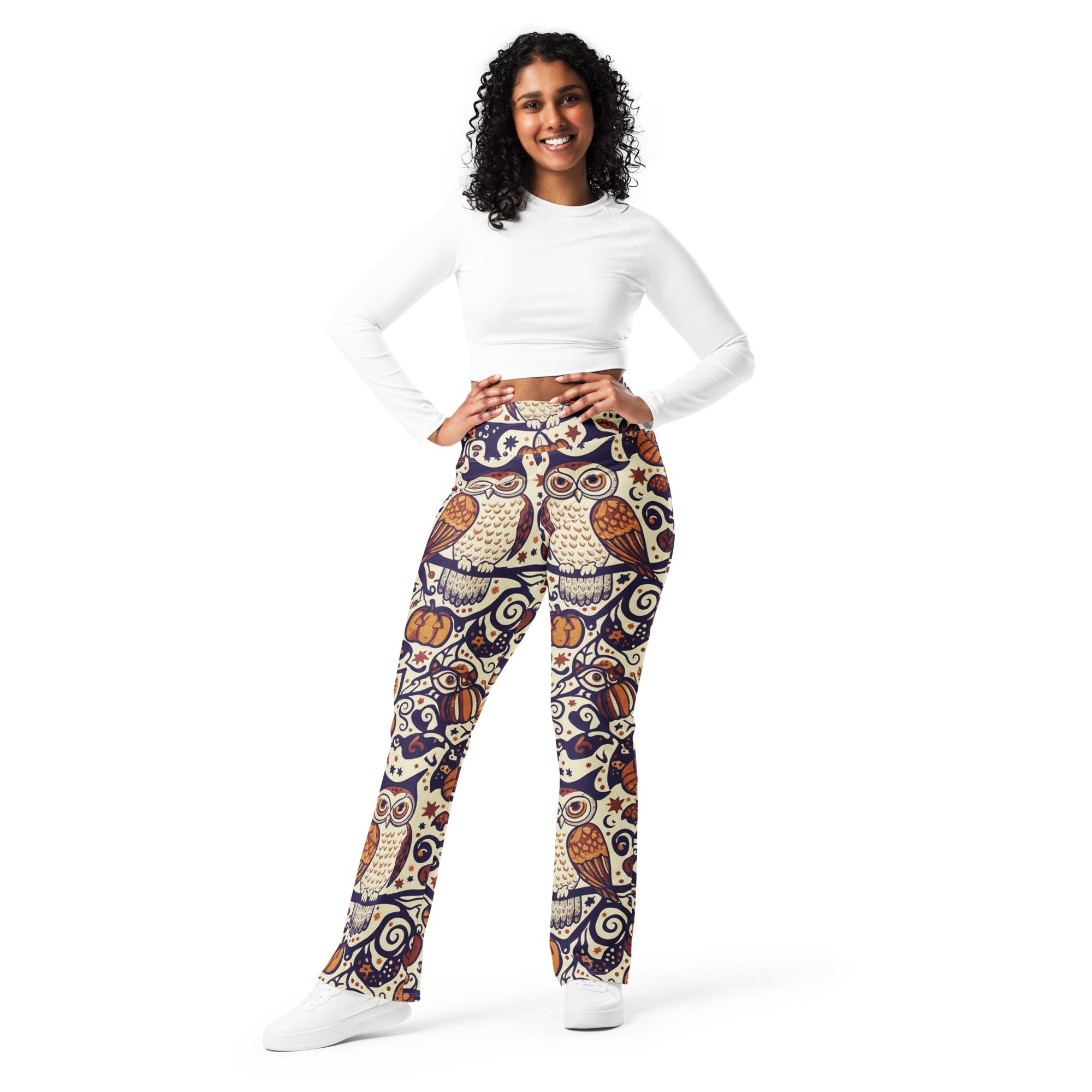 All Hallows Eve Owl Flare Leggings | GearBunch