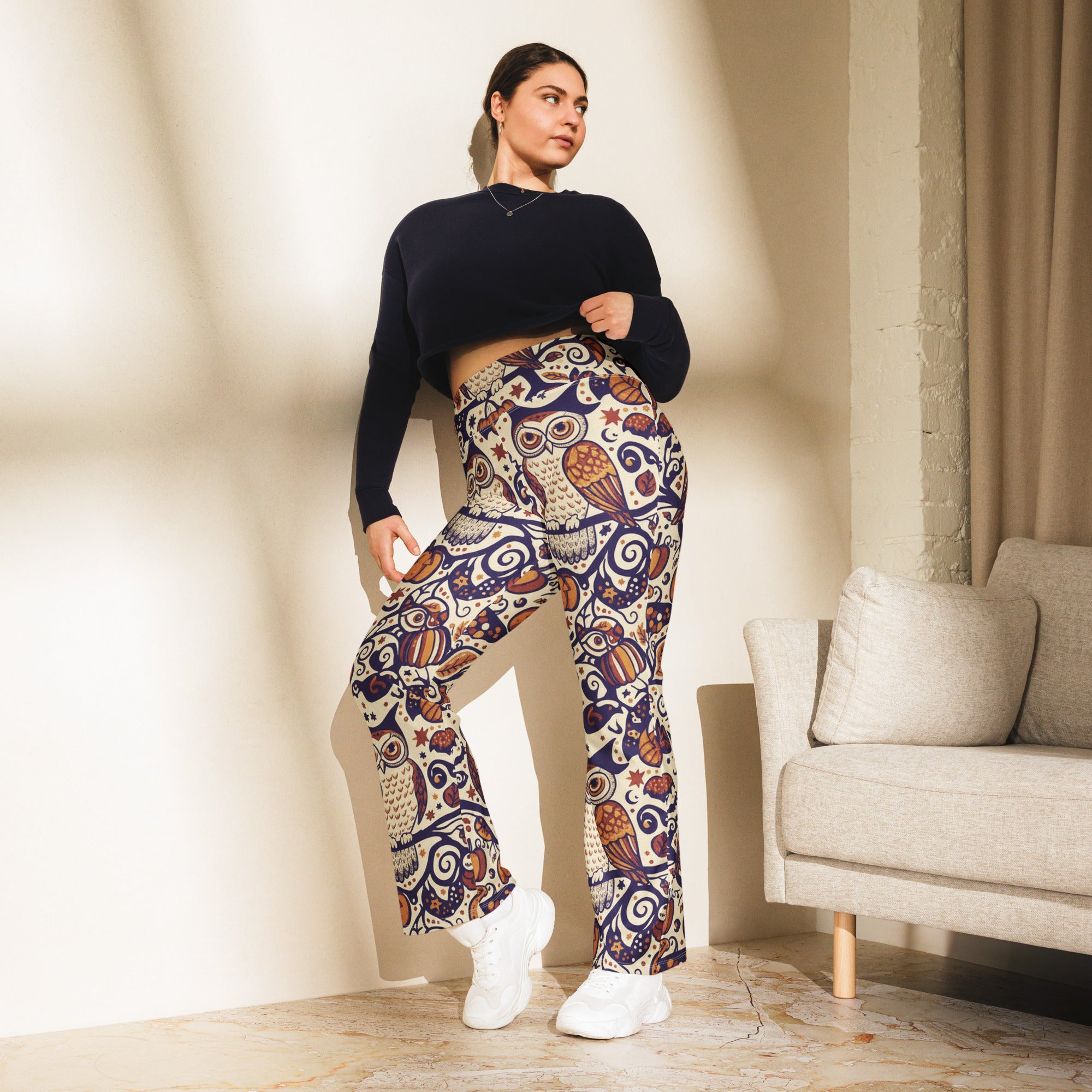 All Hallows Eve Owl Flare Leggings | GearBunch