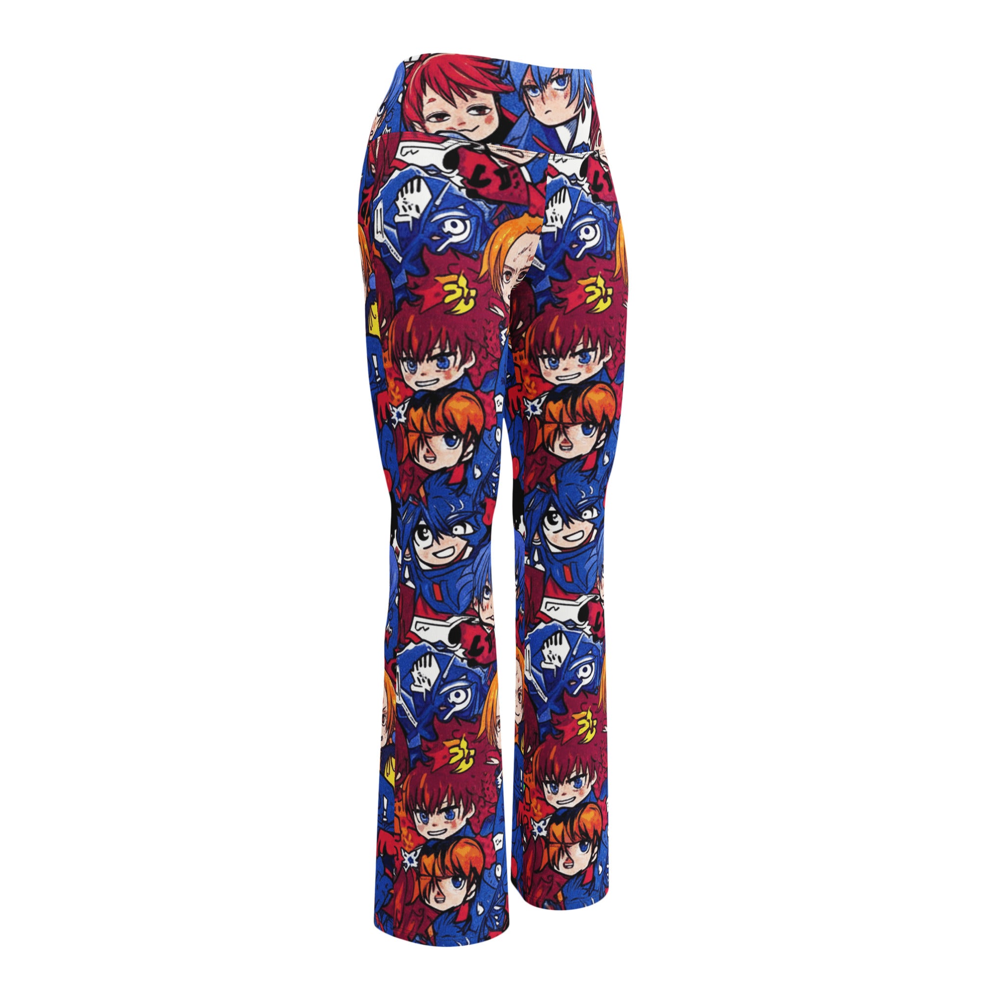 Anime Collage Dark Shonen Flare Leggings | GearBunch
