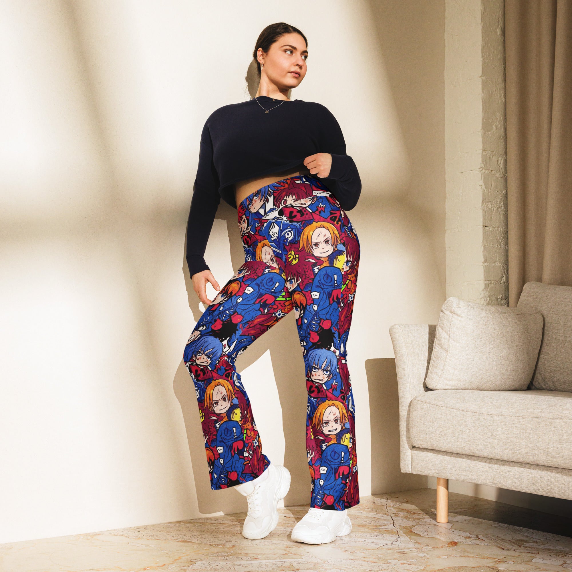 Anime Collage Dark Shonen Flare Leggings | GearBunch