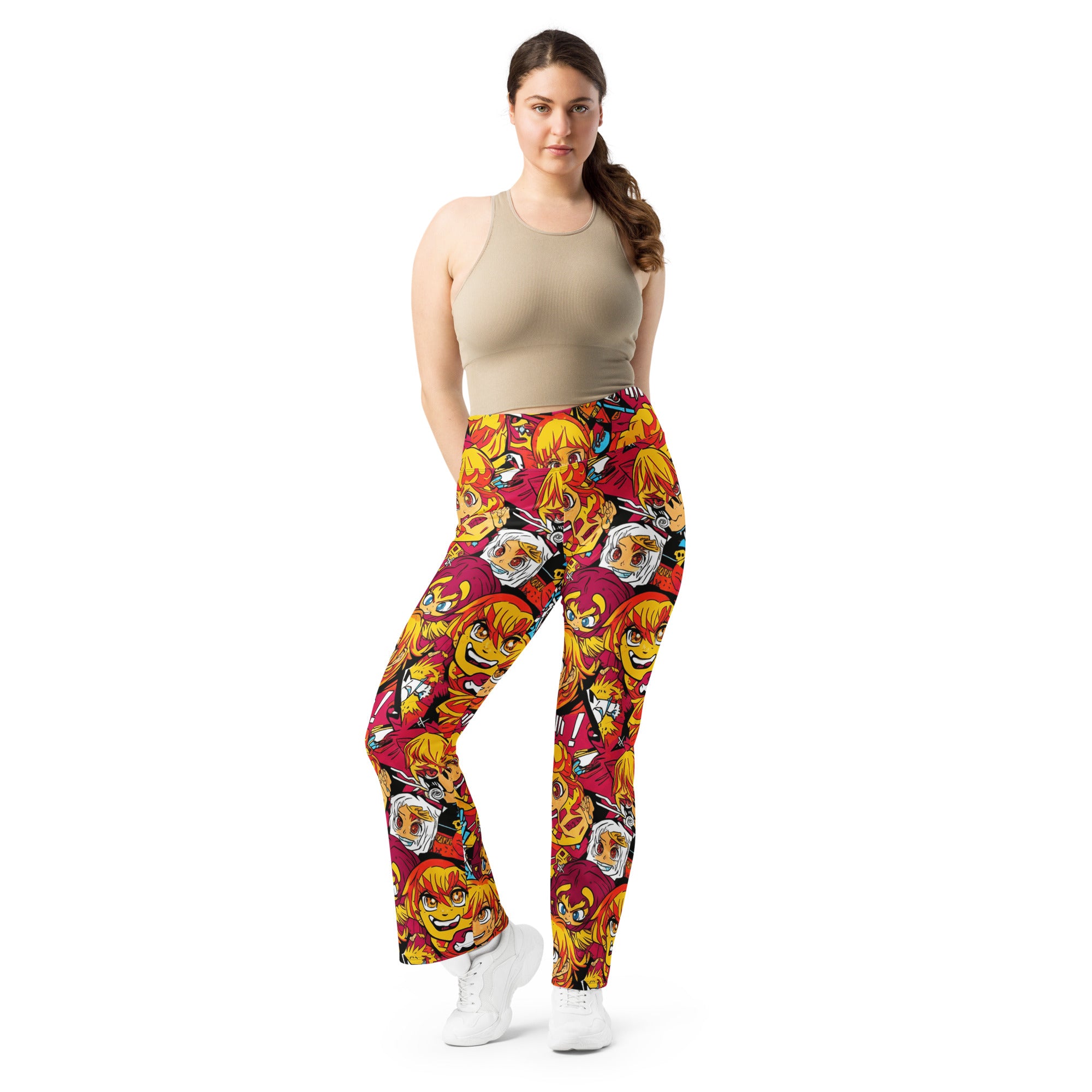 Anime Collage Fire Spirit Flare Leggings | GearBunch