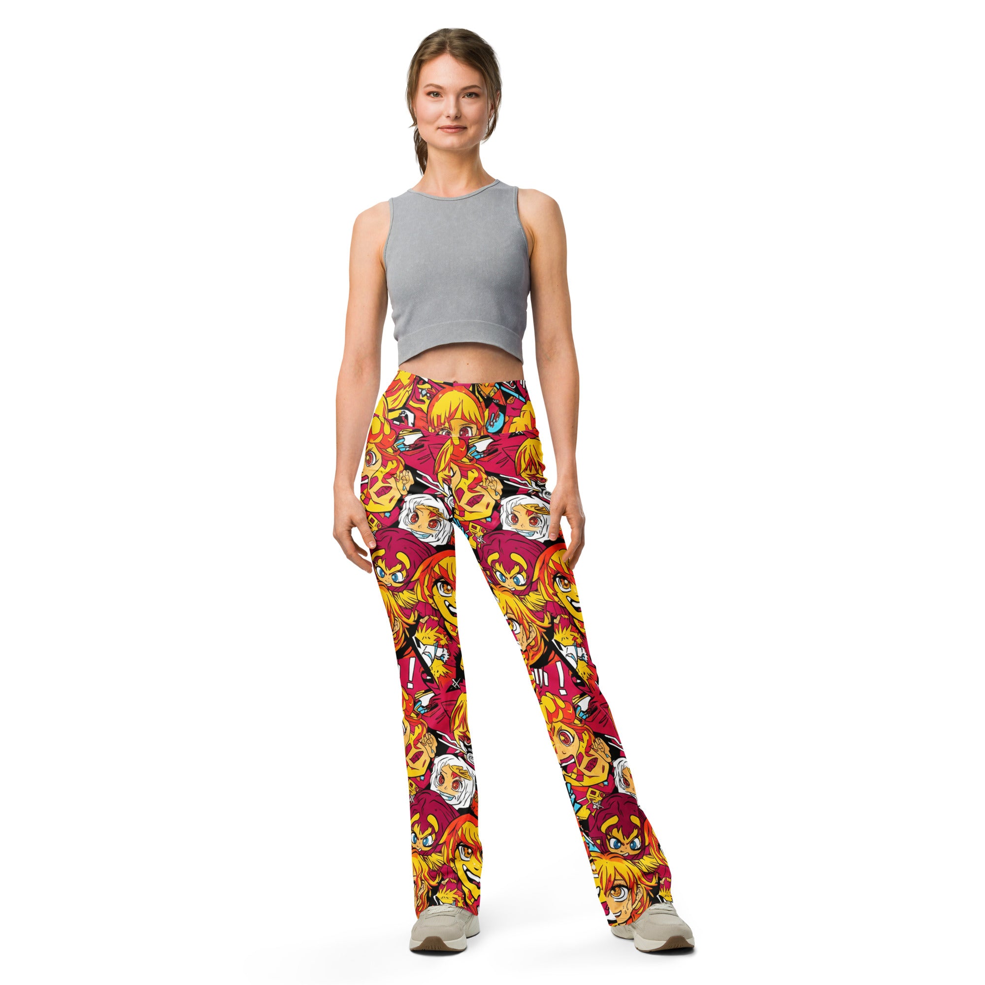 Anime Collage Fire Spirit Flare Leggings | GearBunch