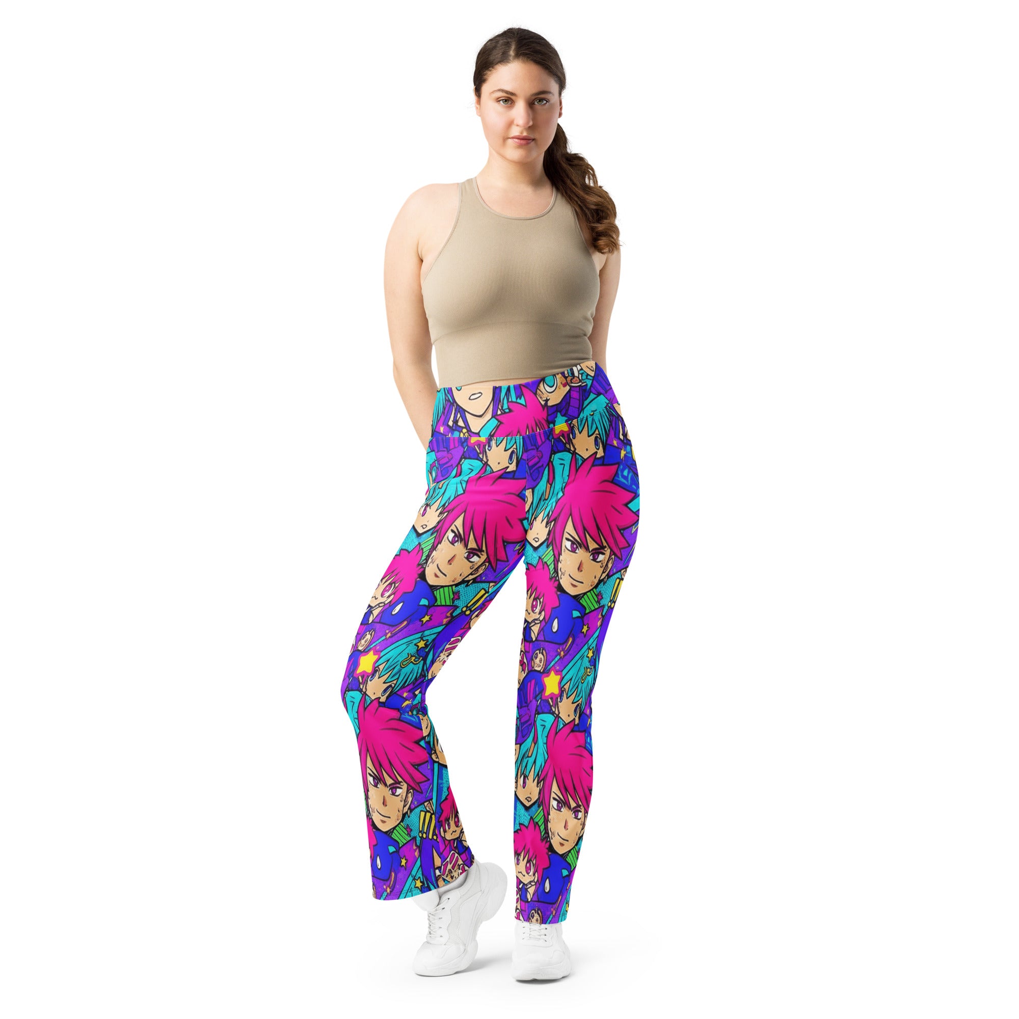 Anime Collage Galaxy Hero Flare Leggings | GearBunch