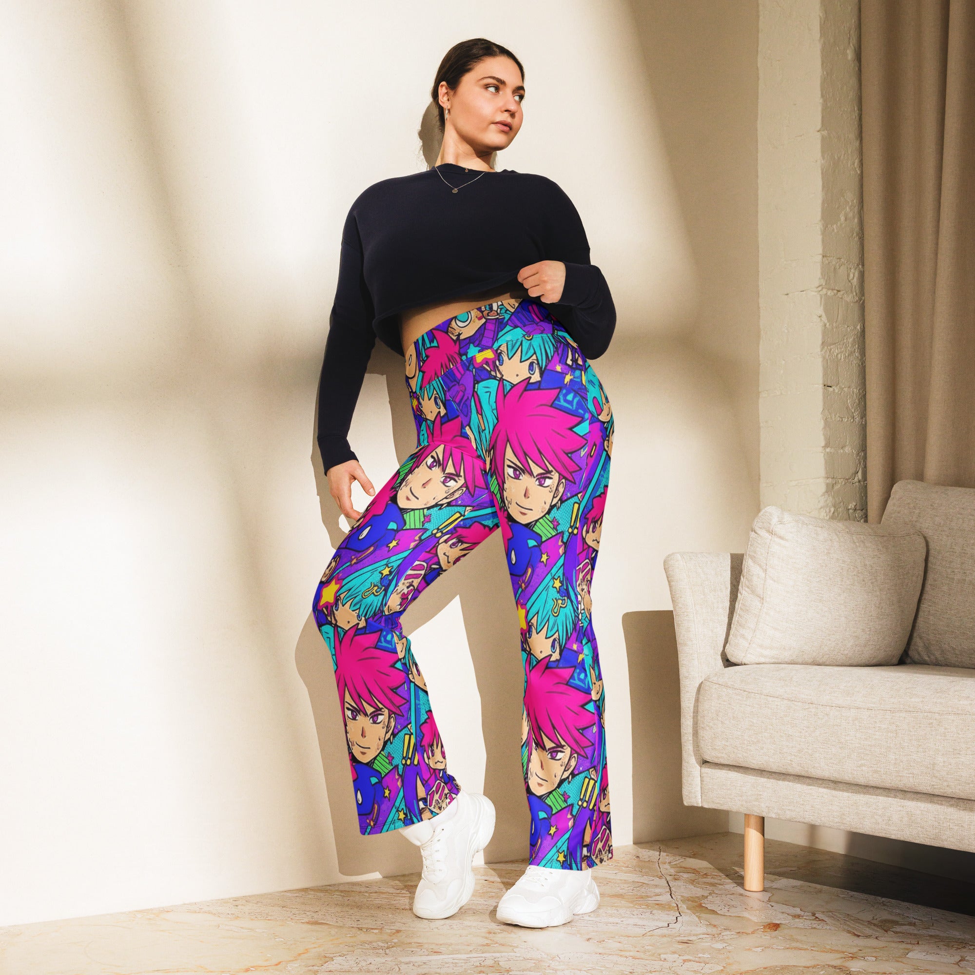 Anime Collage Galaxy Hero Flare Leggings | GearBunch