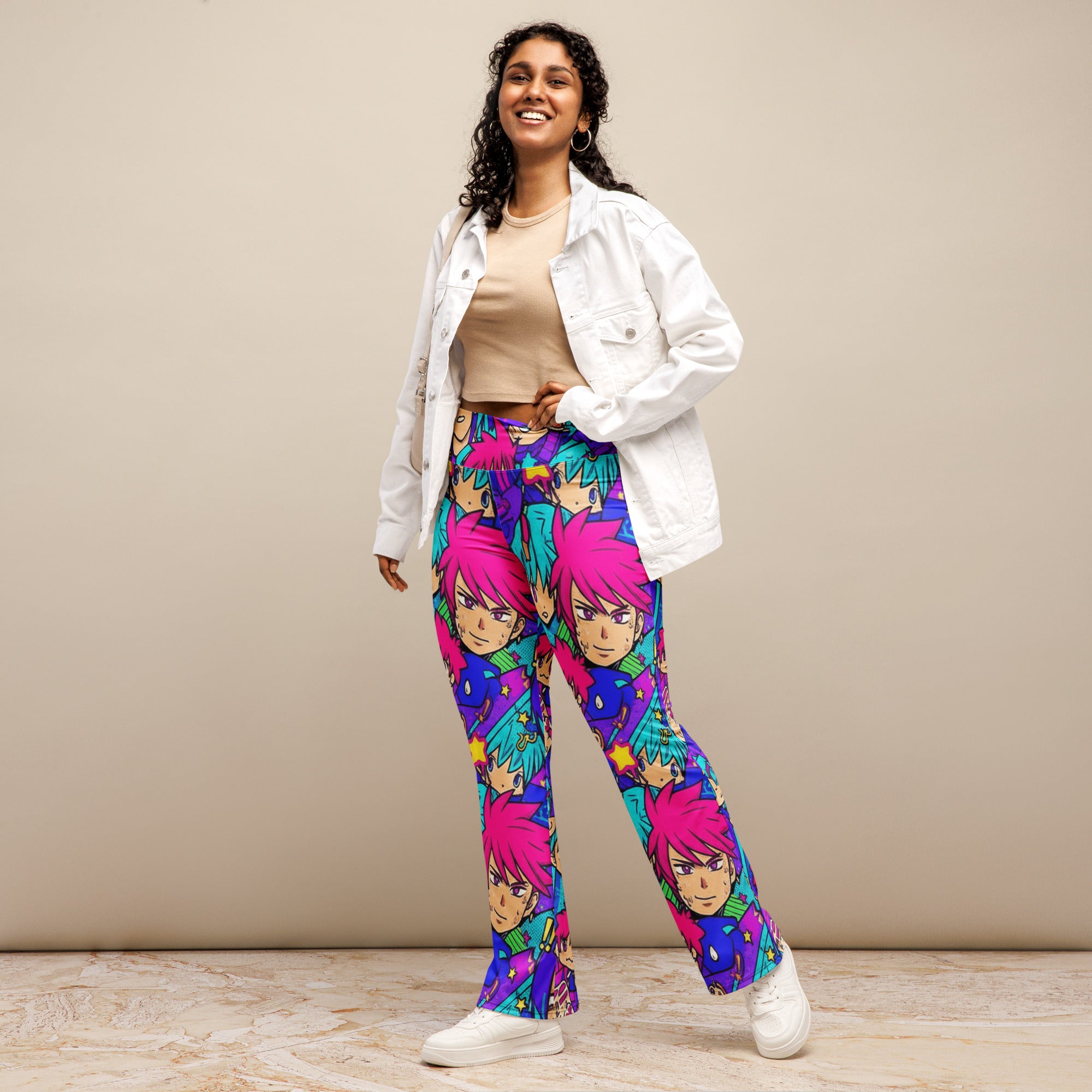 Anime Collage Galaxy Hero Flare Leggings | GearBunch