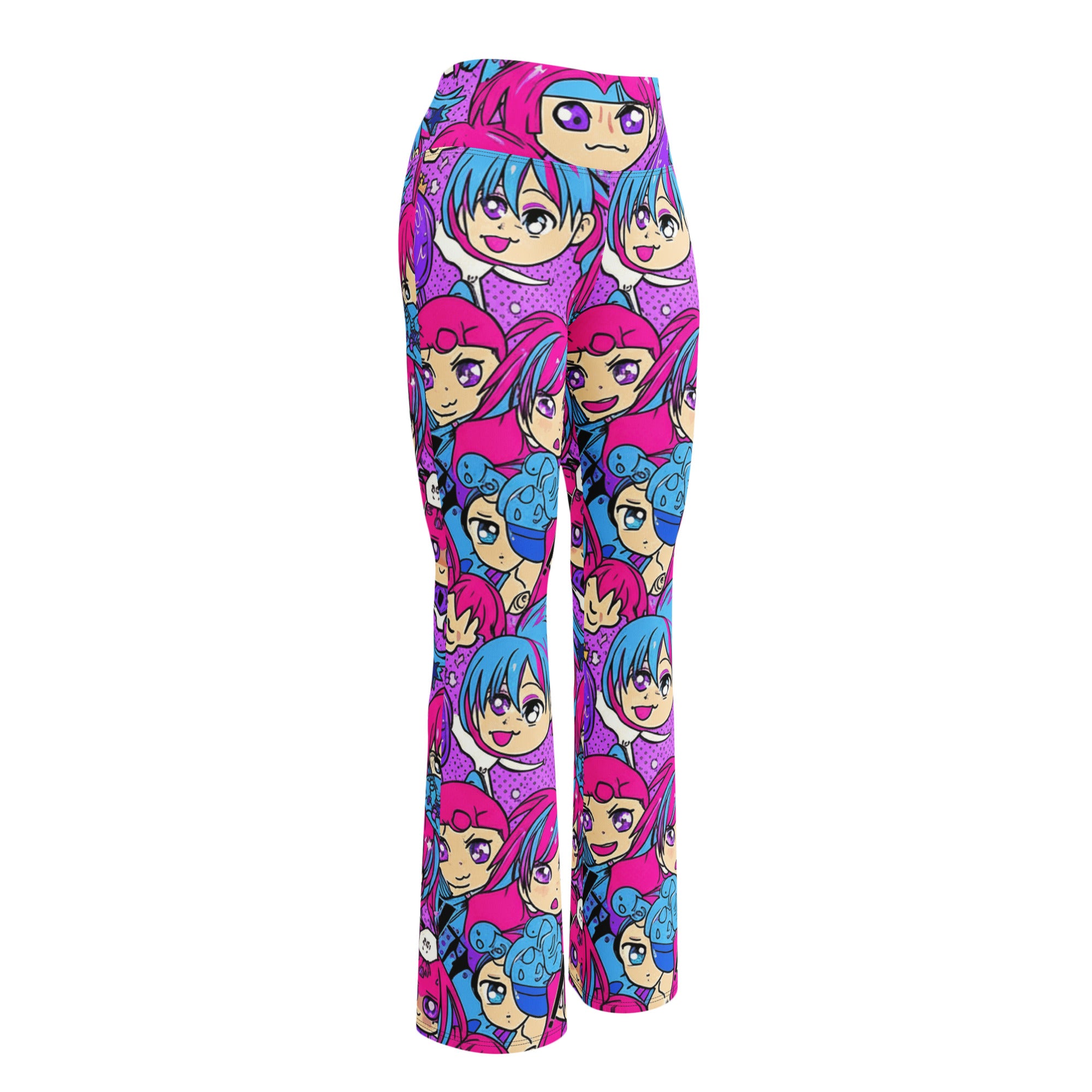 Anime Collage Mecha Pilot Flare Leggings | GearBunch