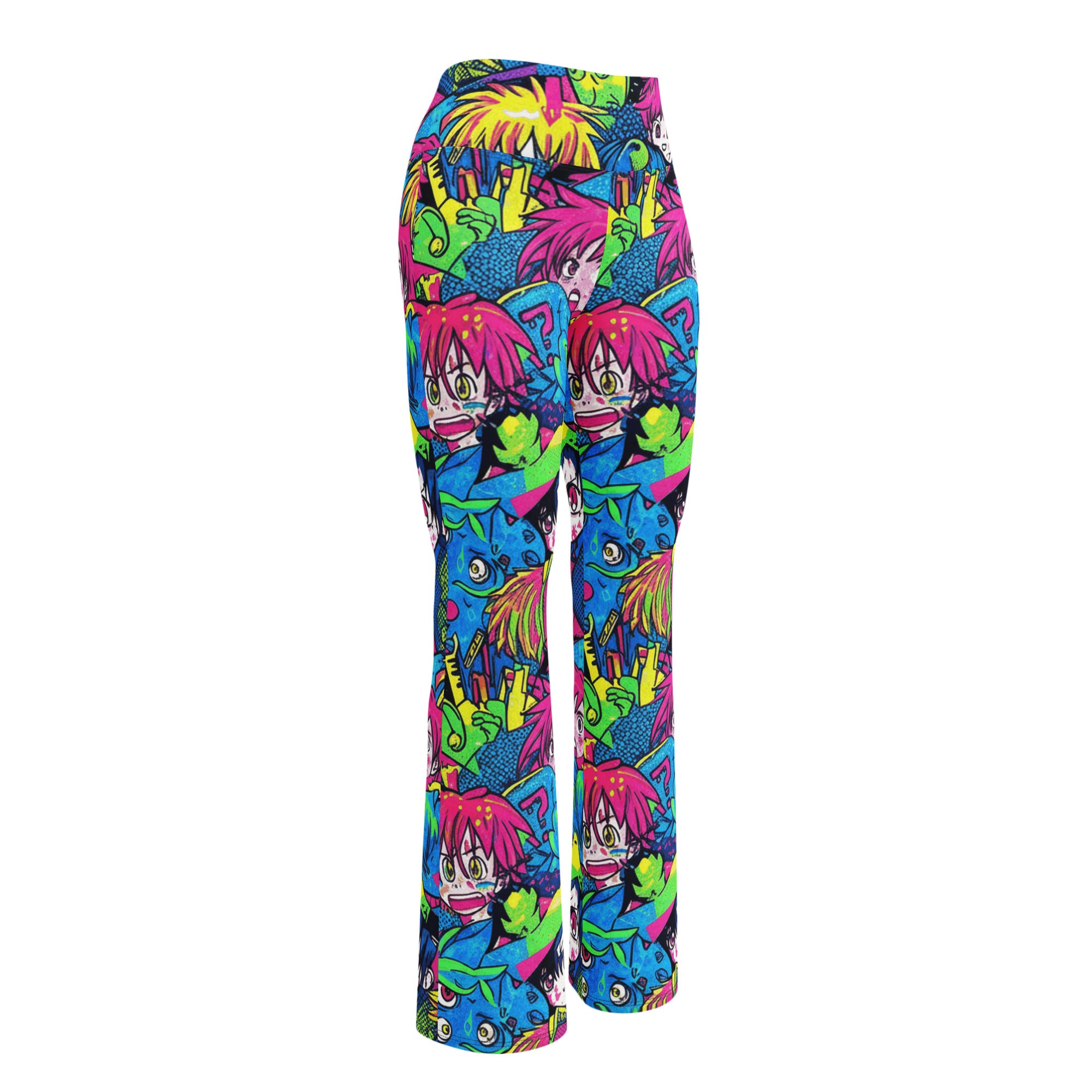 Anime Collage Neon Tokyo Flare Leggings | GearBunch