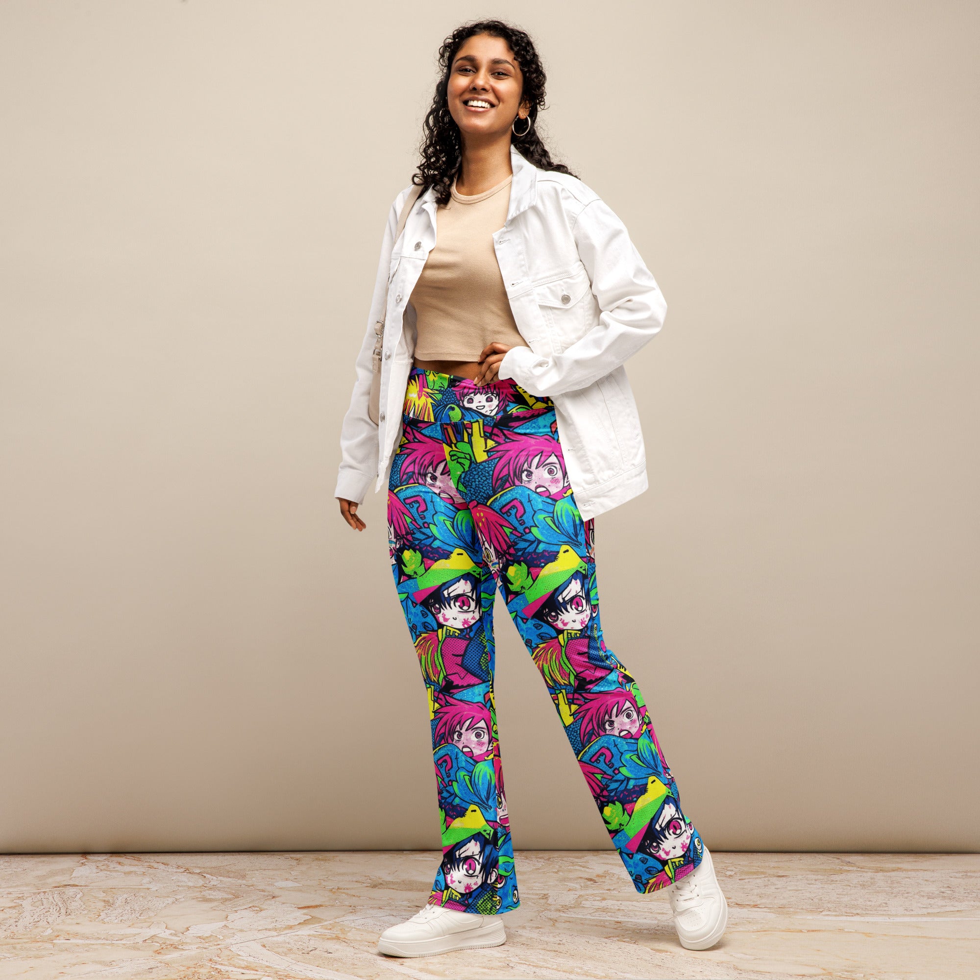 Anime Collage Neon Tokyo Flare Leggings | GearBunch