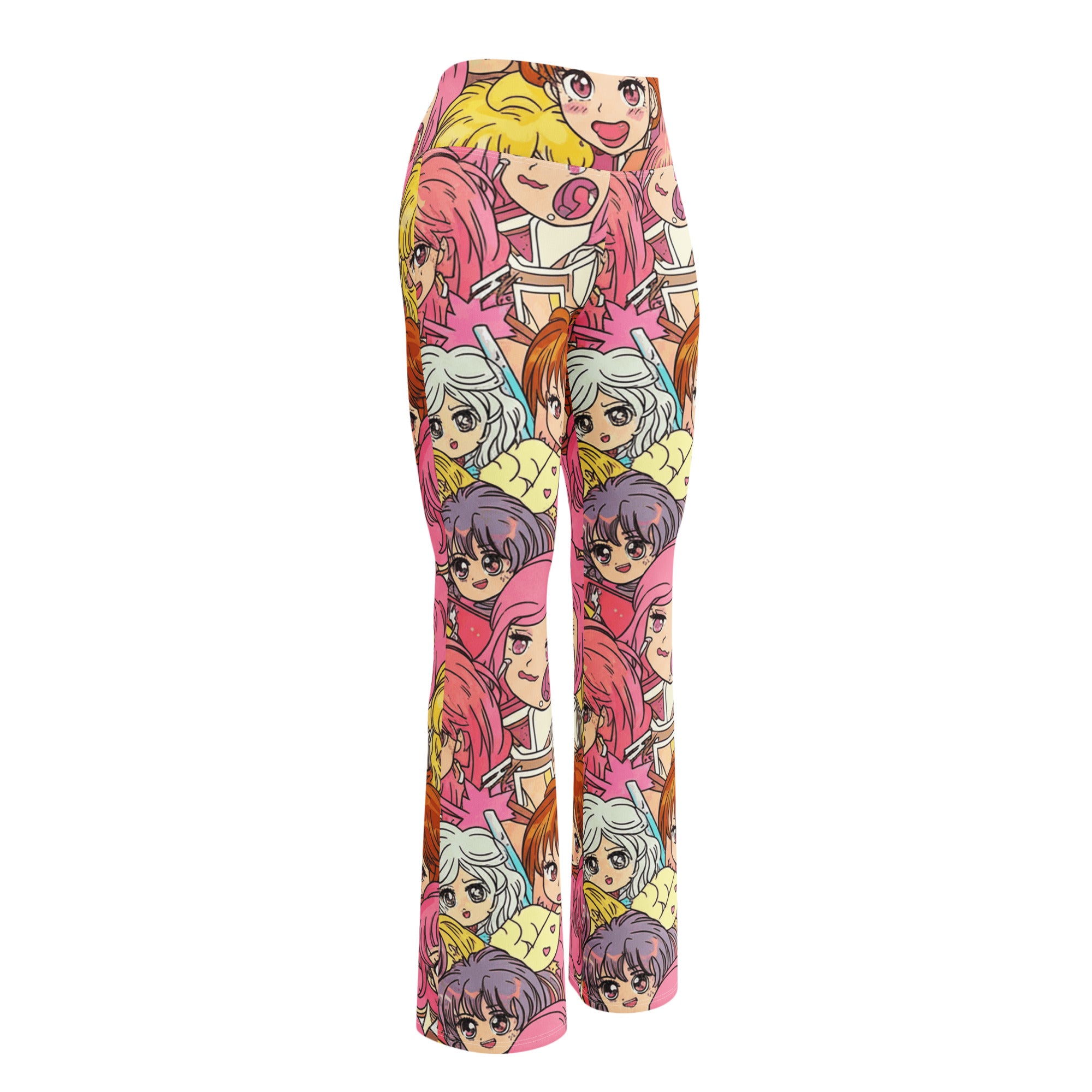 Retro Shojo Anime Collage Flare Leggings | GearBunch