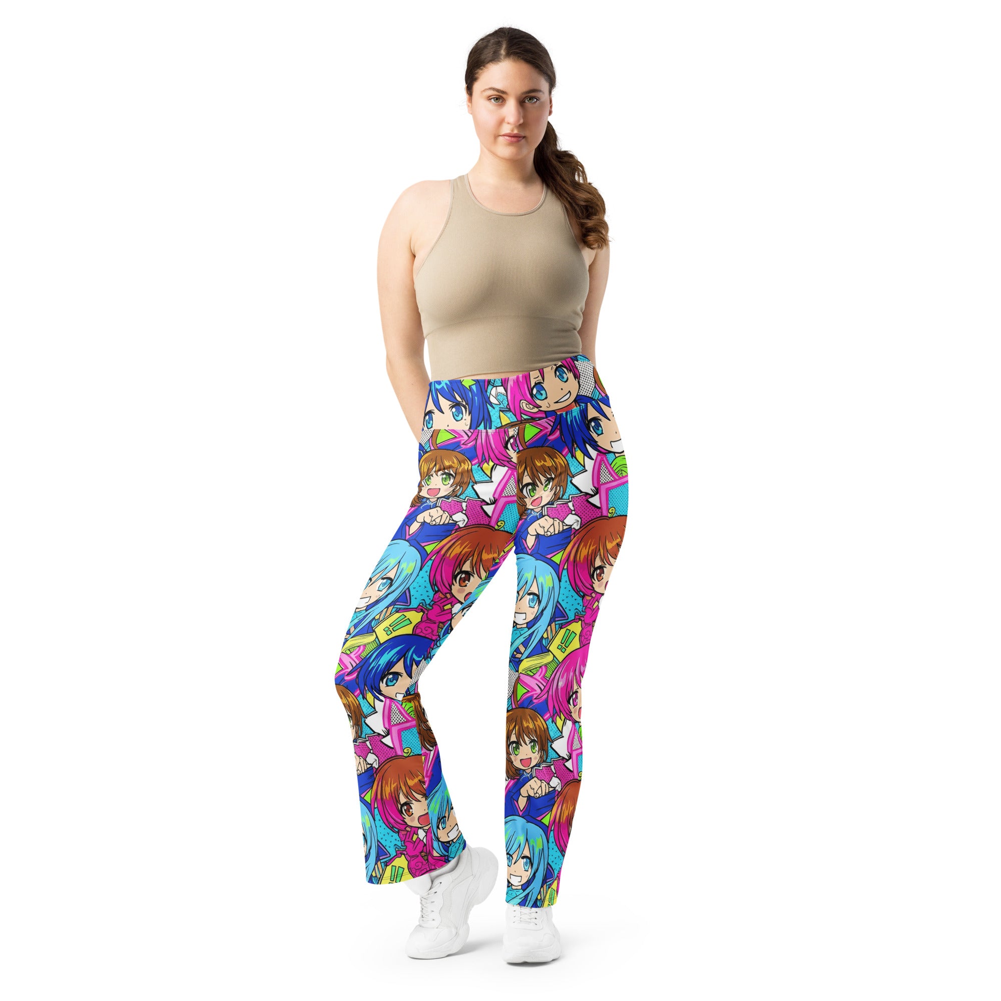 Anime Collage Sakura School Flare Leggings | GearBunch