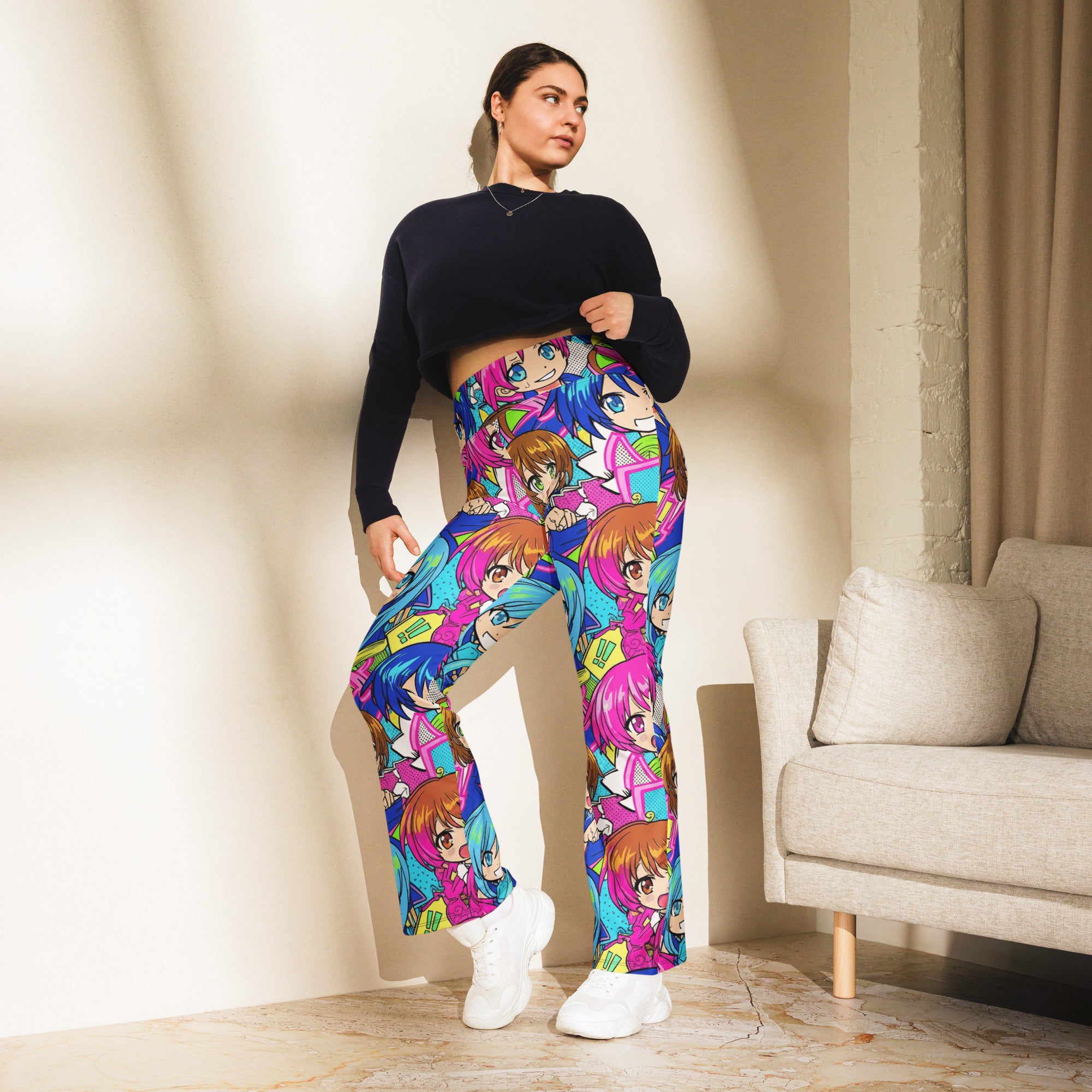 Anime Collage Sakura School Flare Leggings | GearBunch
