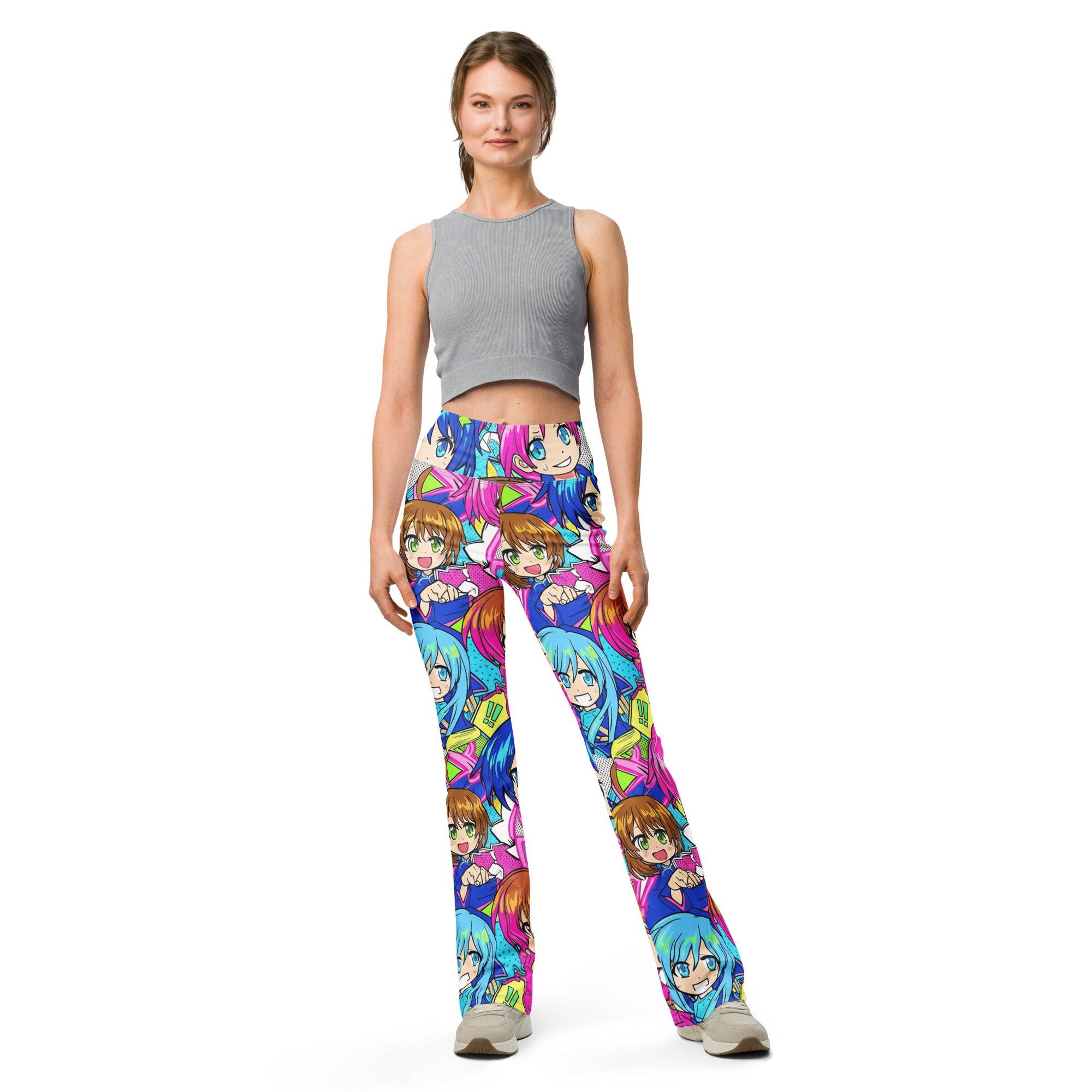 Anime Collage Sakura School Flare Leggings | GearBunch