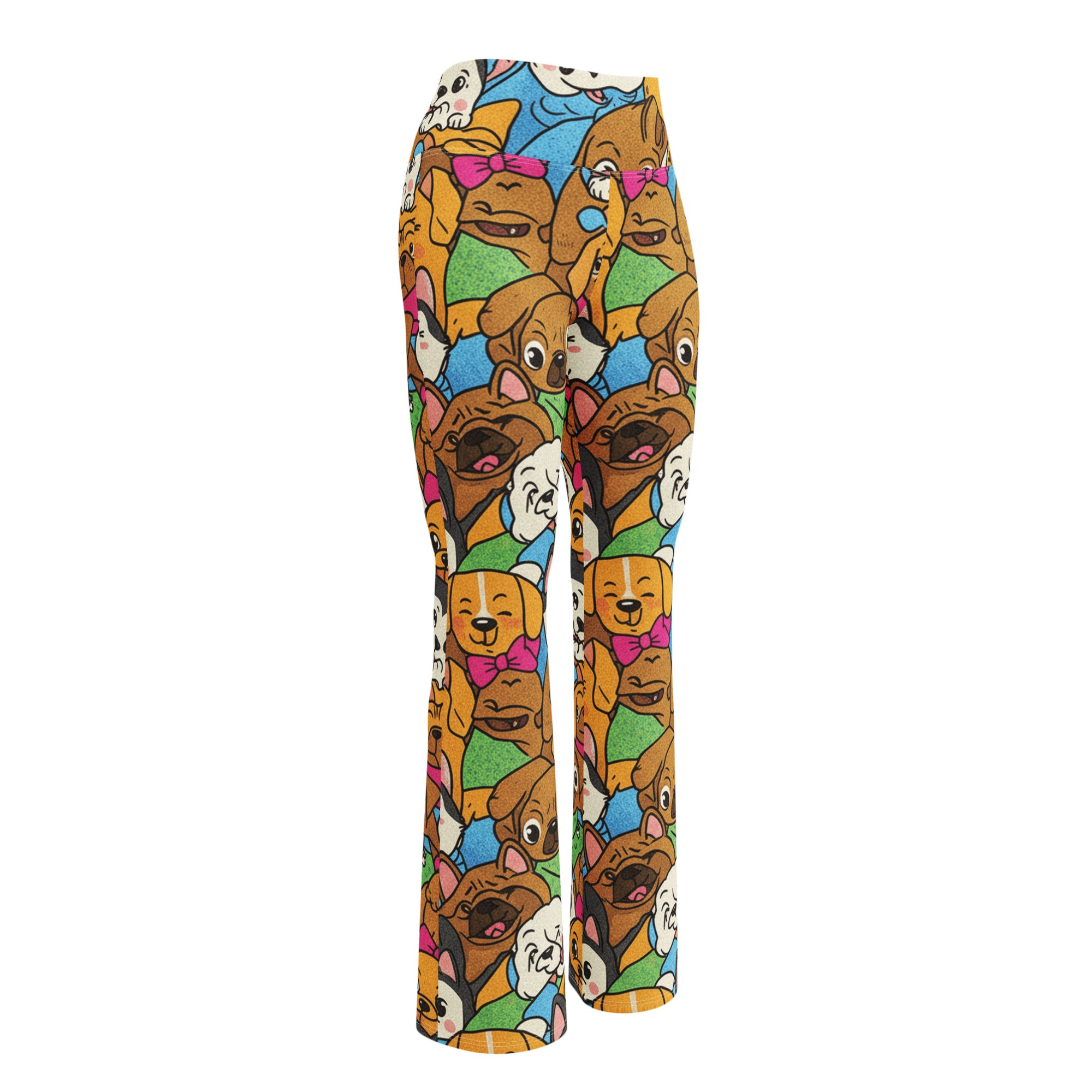 Vibrant Puppy Pile Flare Leggings | GearBunch