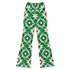 Vibrant Zellige Emerald Gold Flare Leggings from GearBunch, featuring intricate geometric patterns for powerful style.