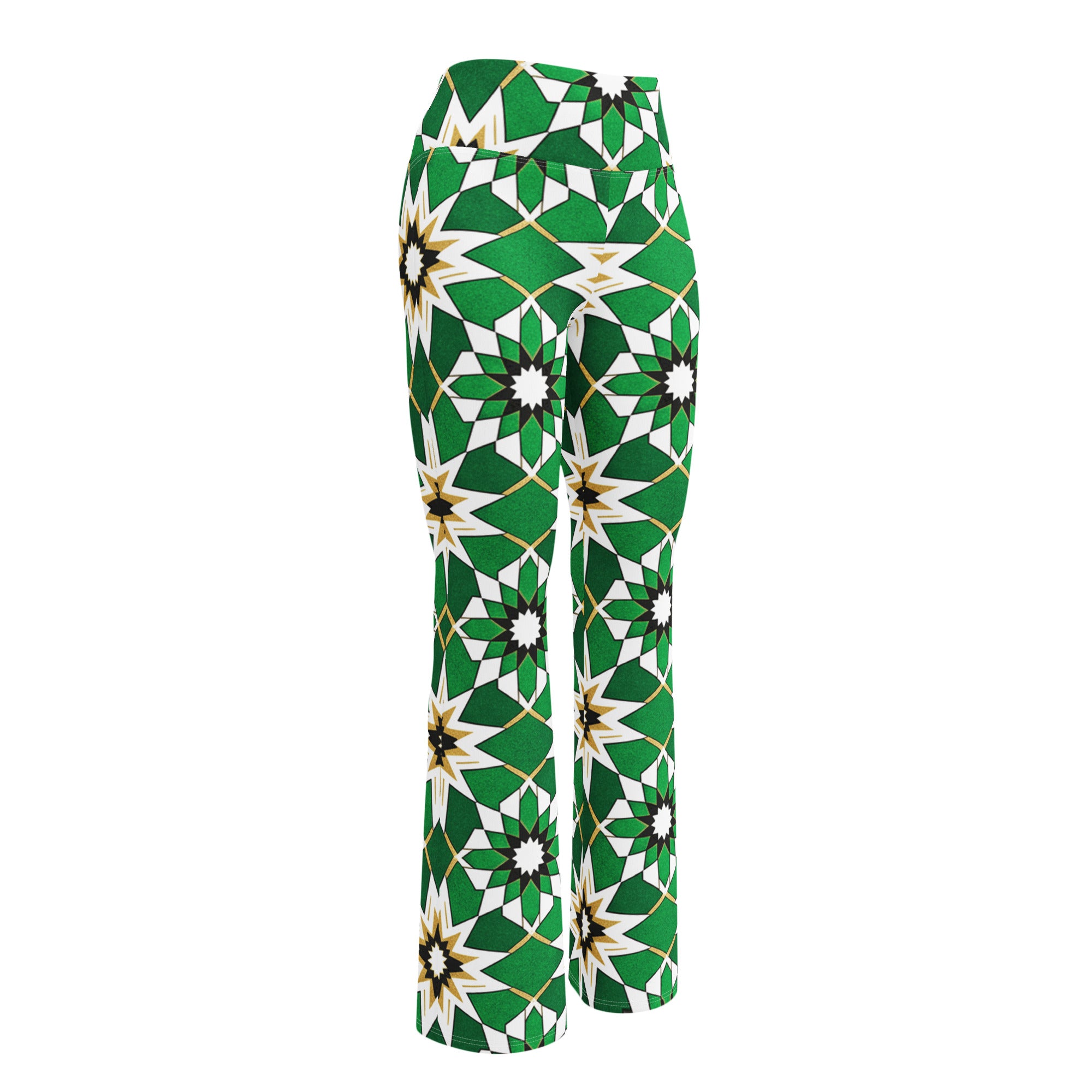 Zellige Emerald Gold Flare Leggings | GearBunch