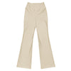 Women's solid oatmeal flare leggings side view | GearBunch flare leggings