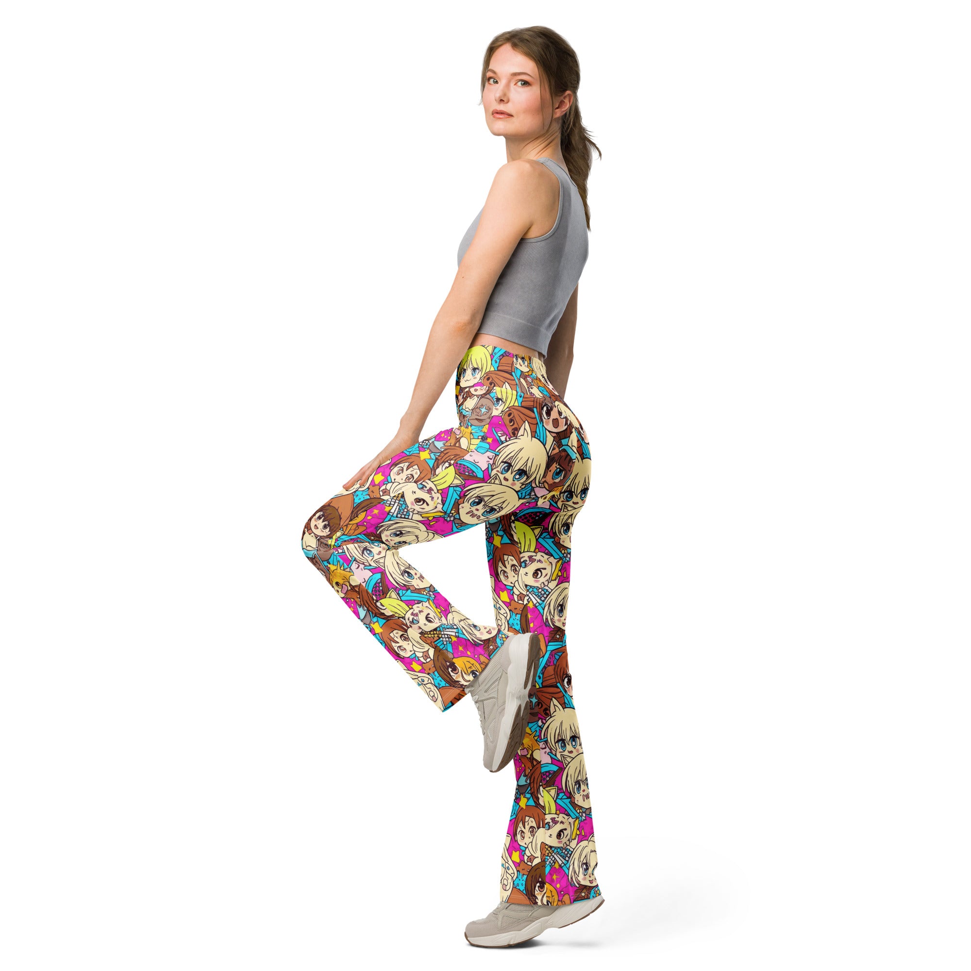 Anime Cat Cafe Flare Leggings | GearBunch