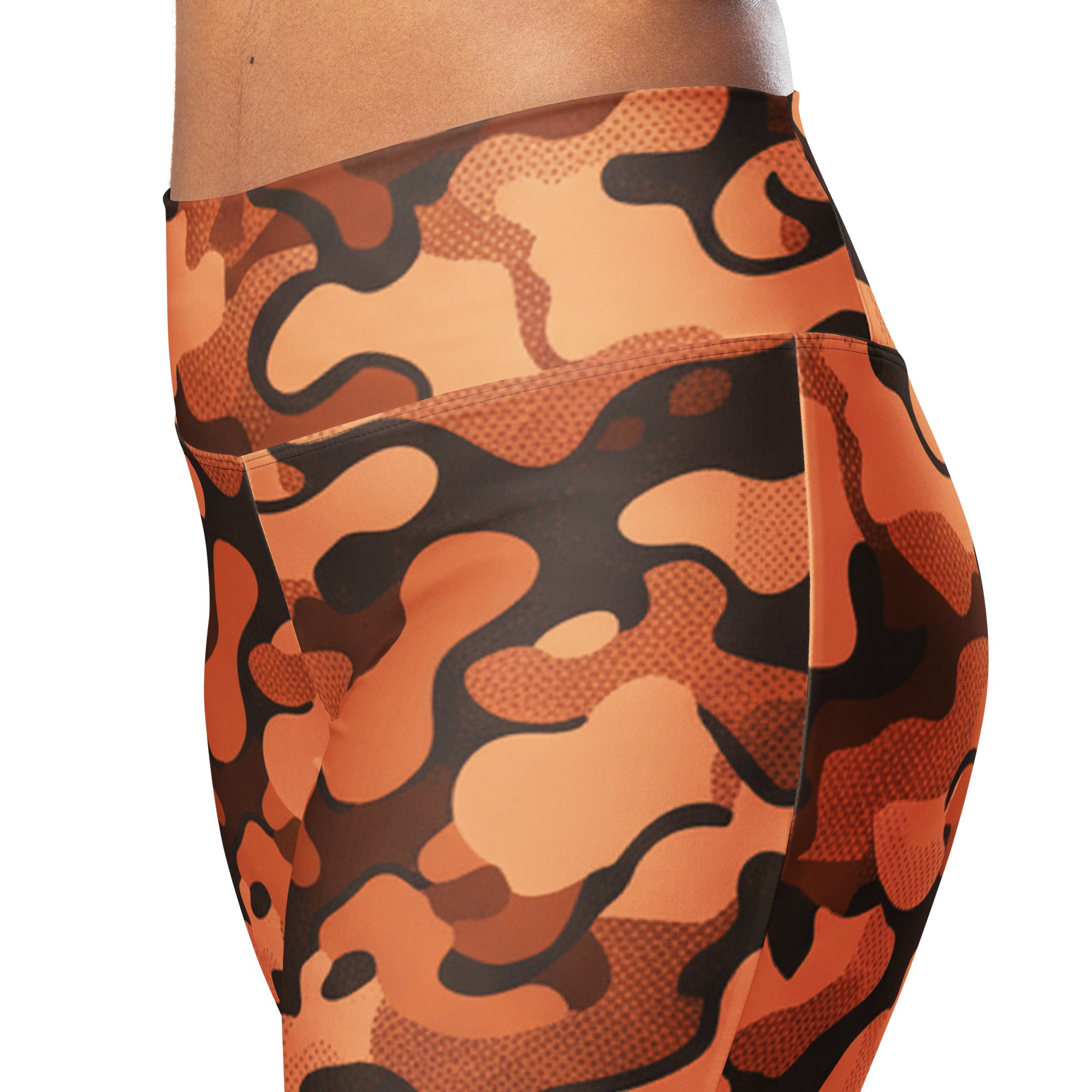 Burnt Orange Camo Flare Leggings | GearBunch