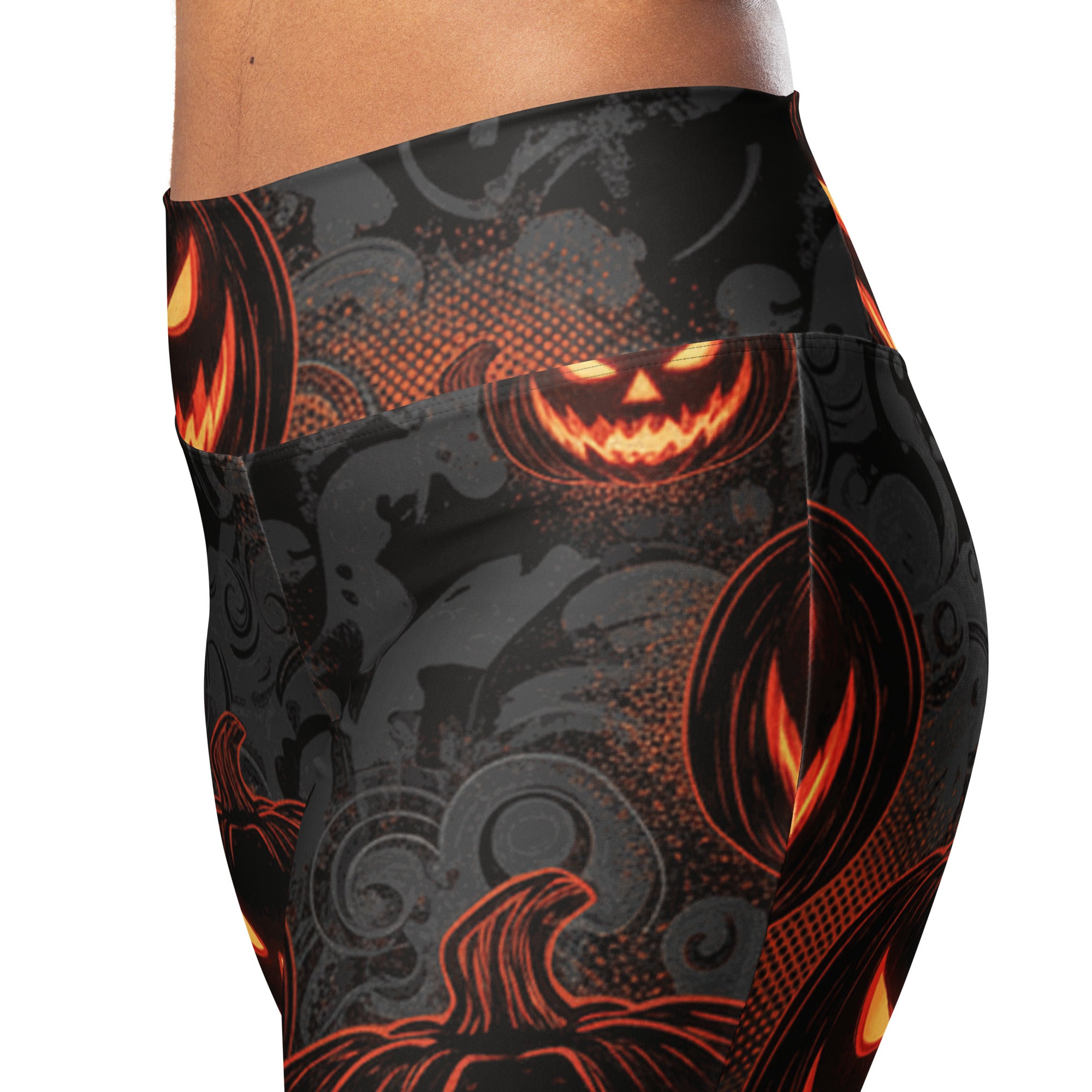 Carved Jack-o-Lantern Glow Flare Leggings | GearBunch