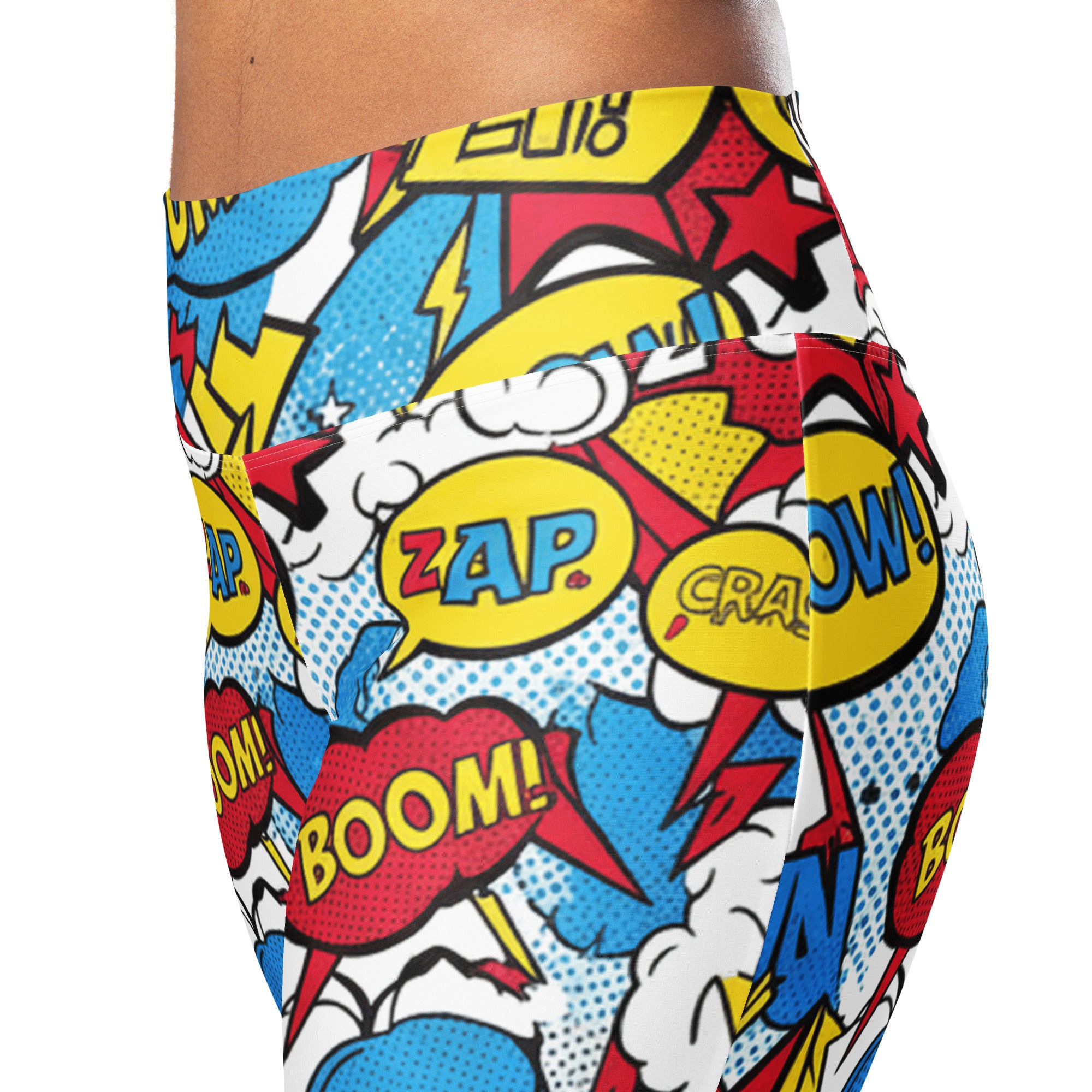 Comic Pop Retro Red Flare Leggings | GearBunch