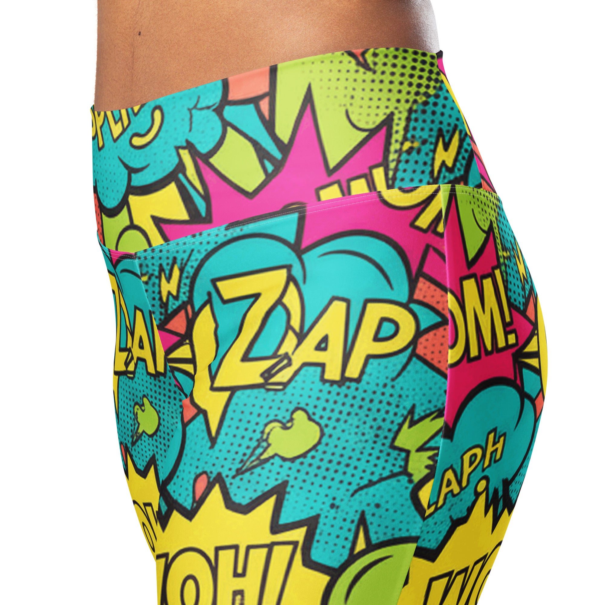 Comic Pop Tropical Flare Leggings | GearBunch