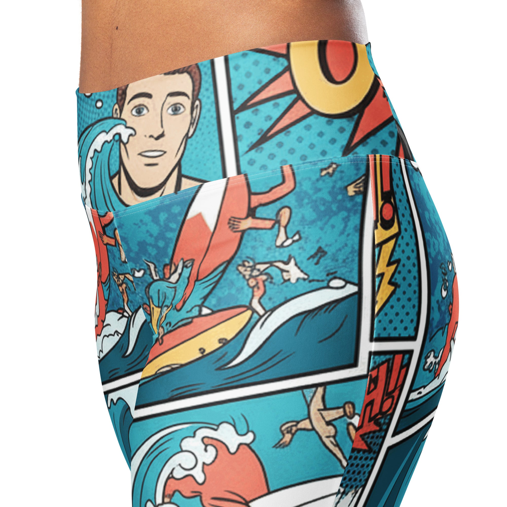 Comic Strip Surf Kapow Flare Leggings | GearBunch