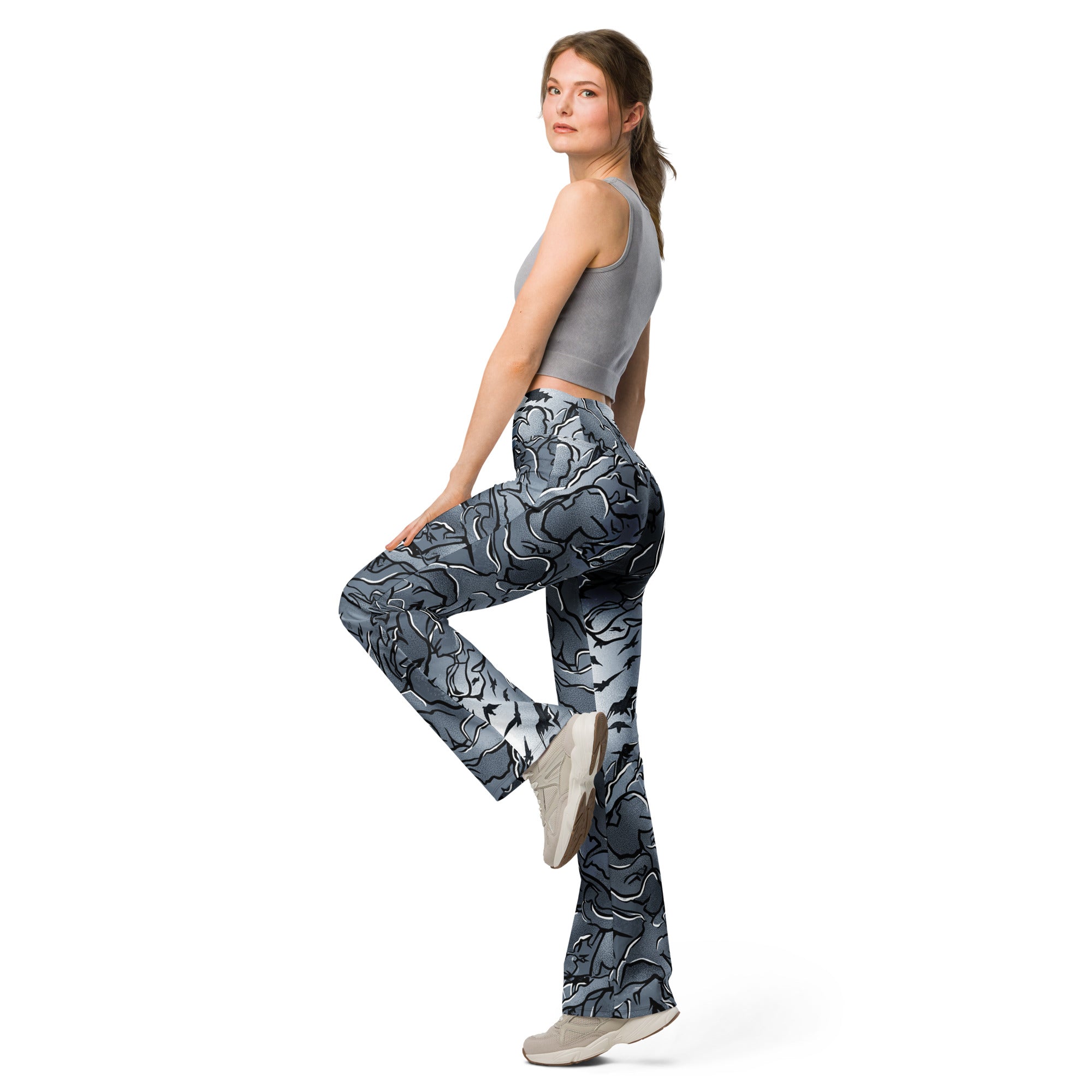 Crow Murmuration Moonlit Flare Leggings | GearBunch