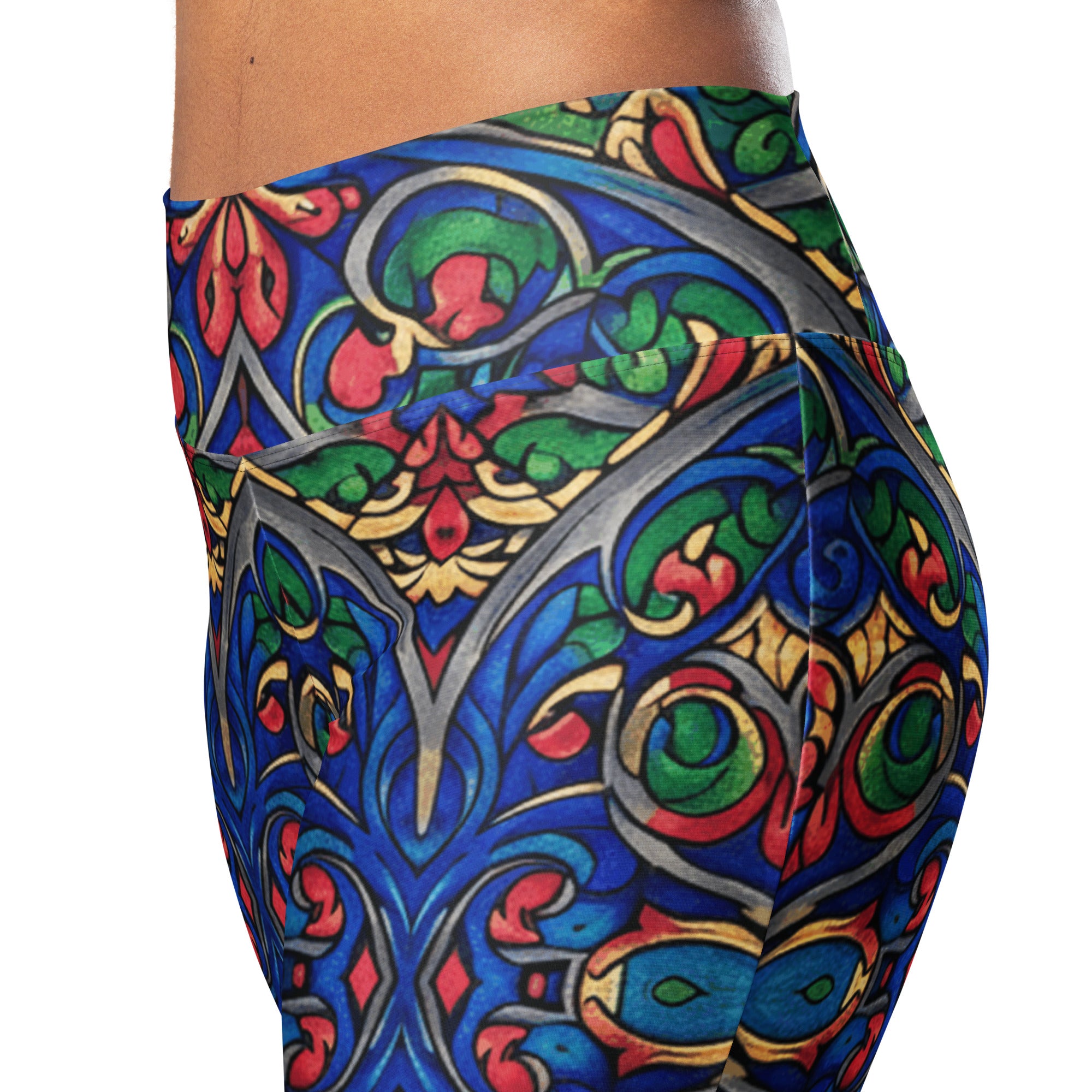 Gothic Cathedral Stained Glass Flare Leggings | GearBunch