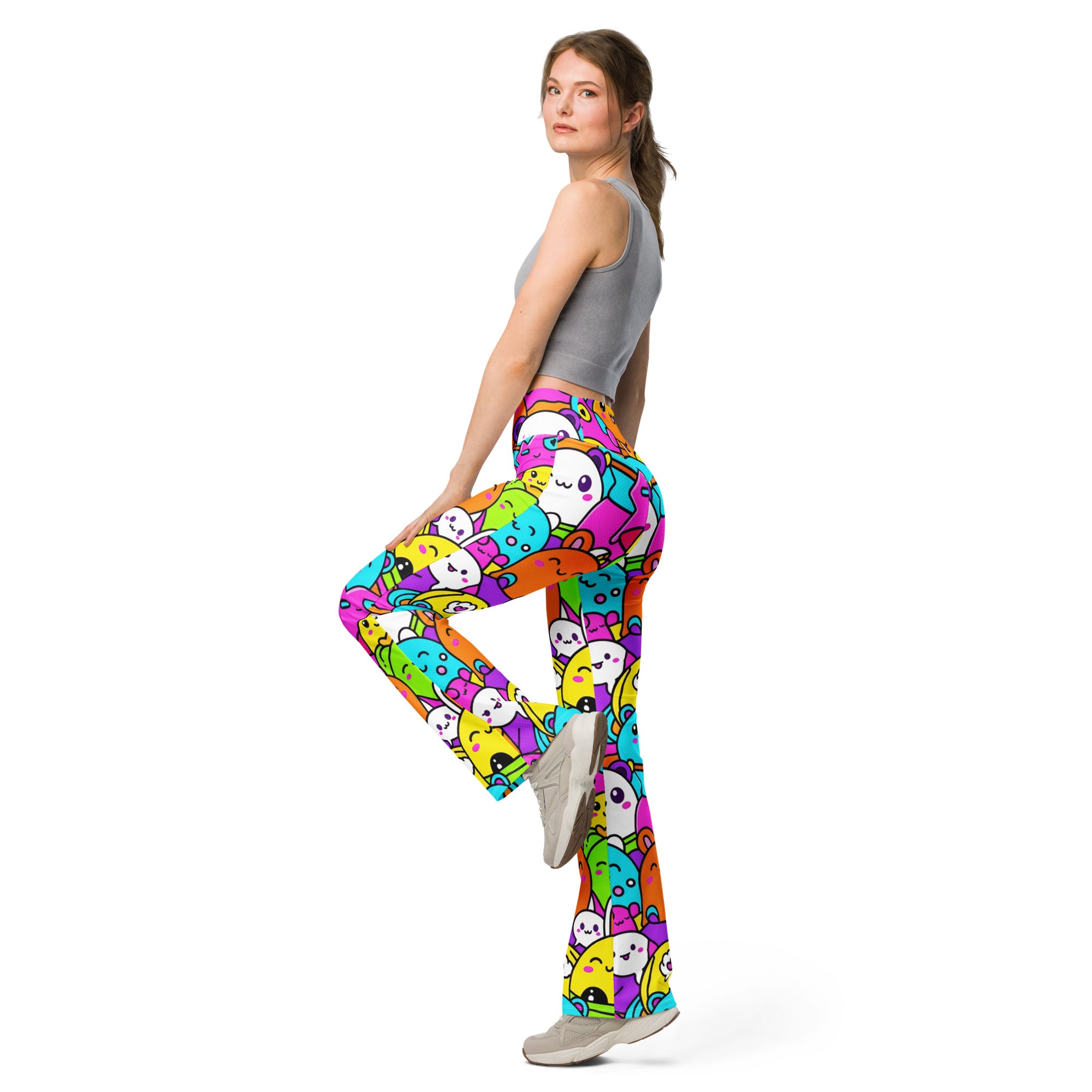 Kawaii Monster Pals Flare Leggings | GearBunch