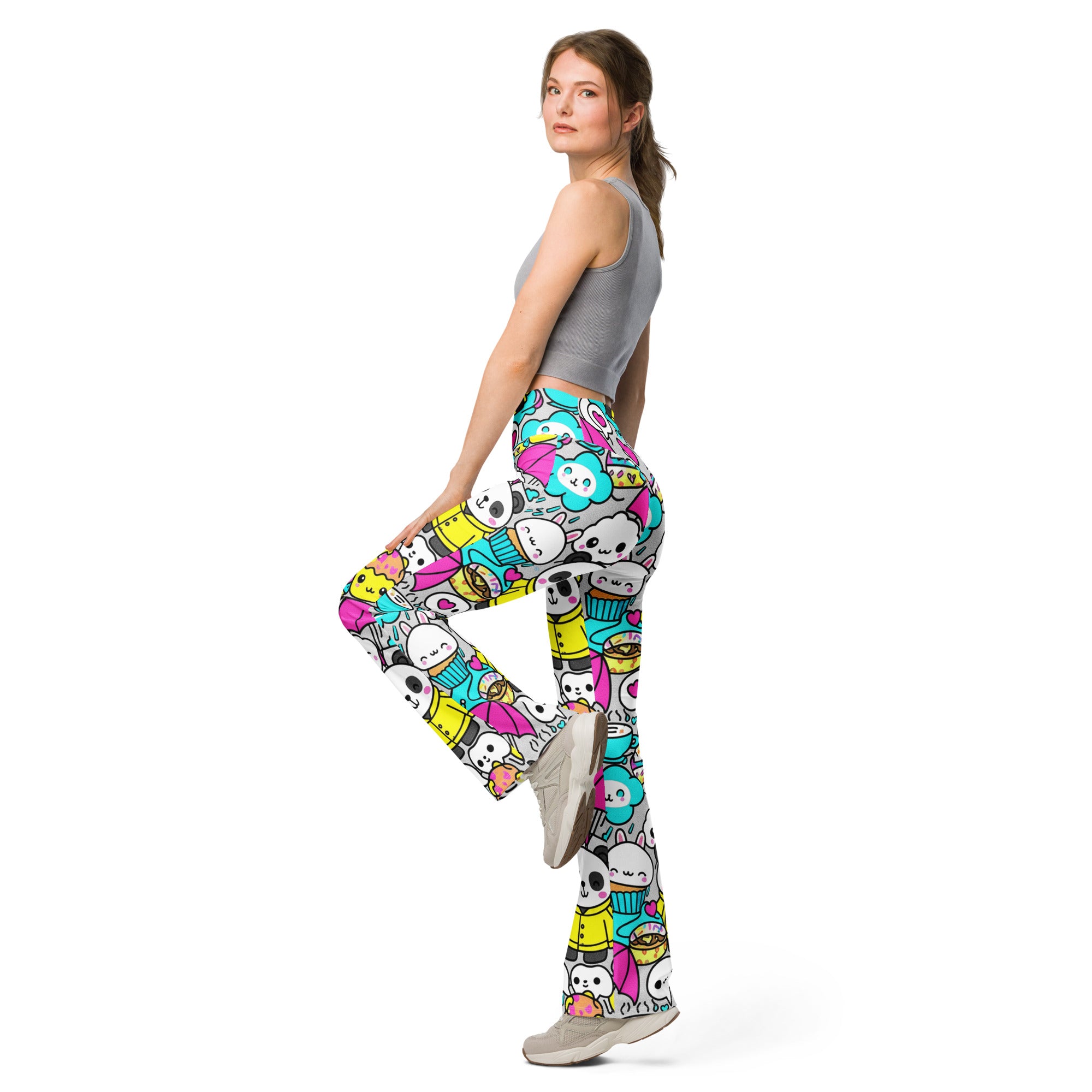 Kawaii Rainy Day Flare Leggings | GearBunch
