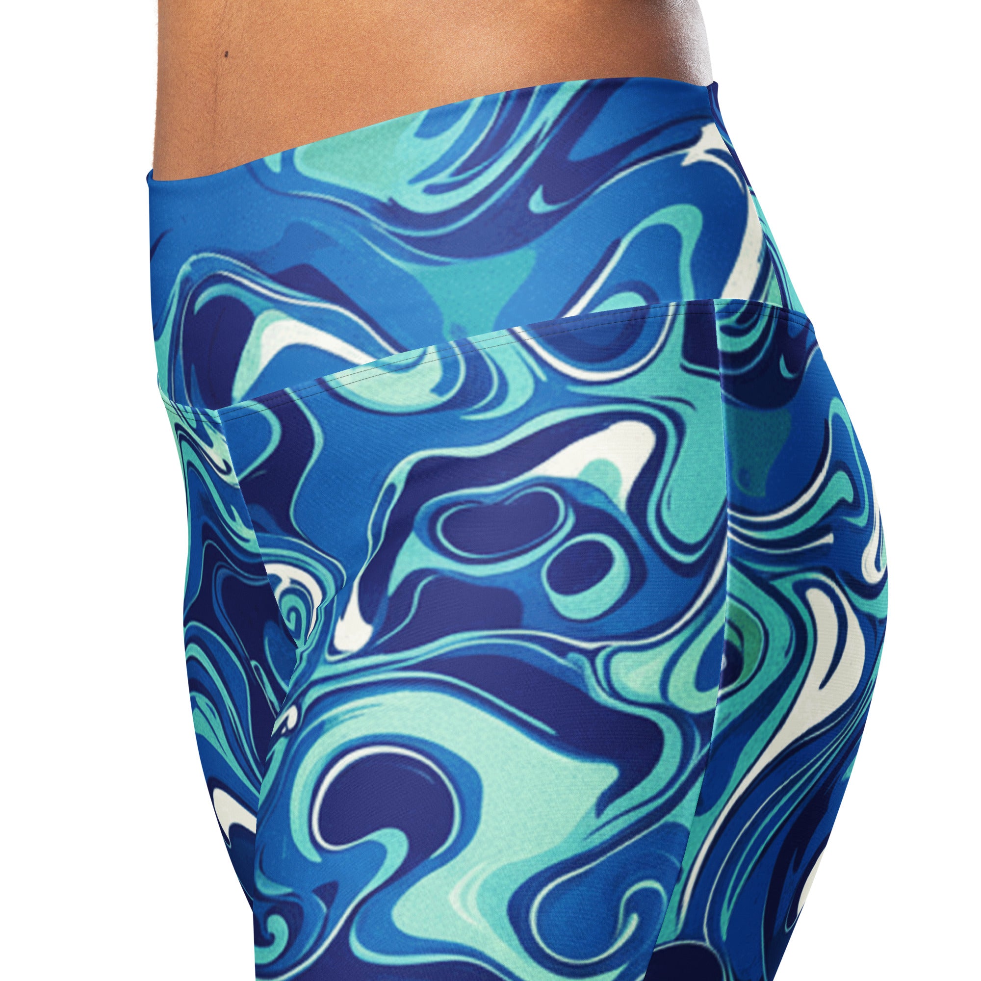 Liquid Marble Ocean Current Flare Leggings | GearBunch