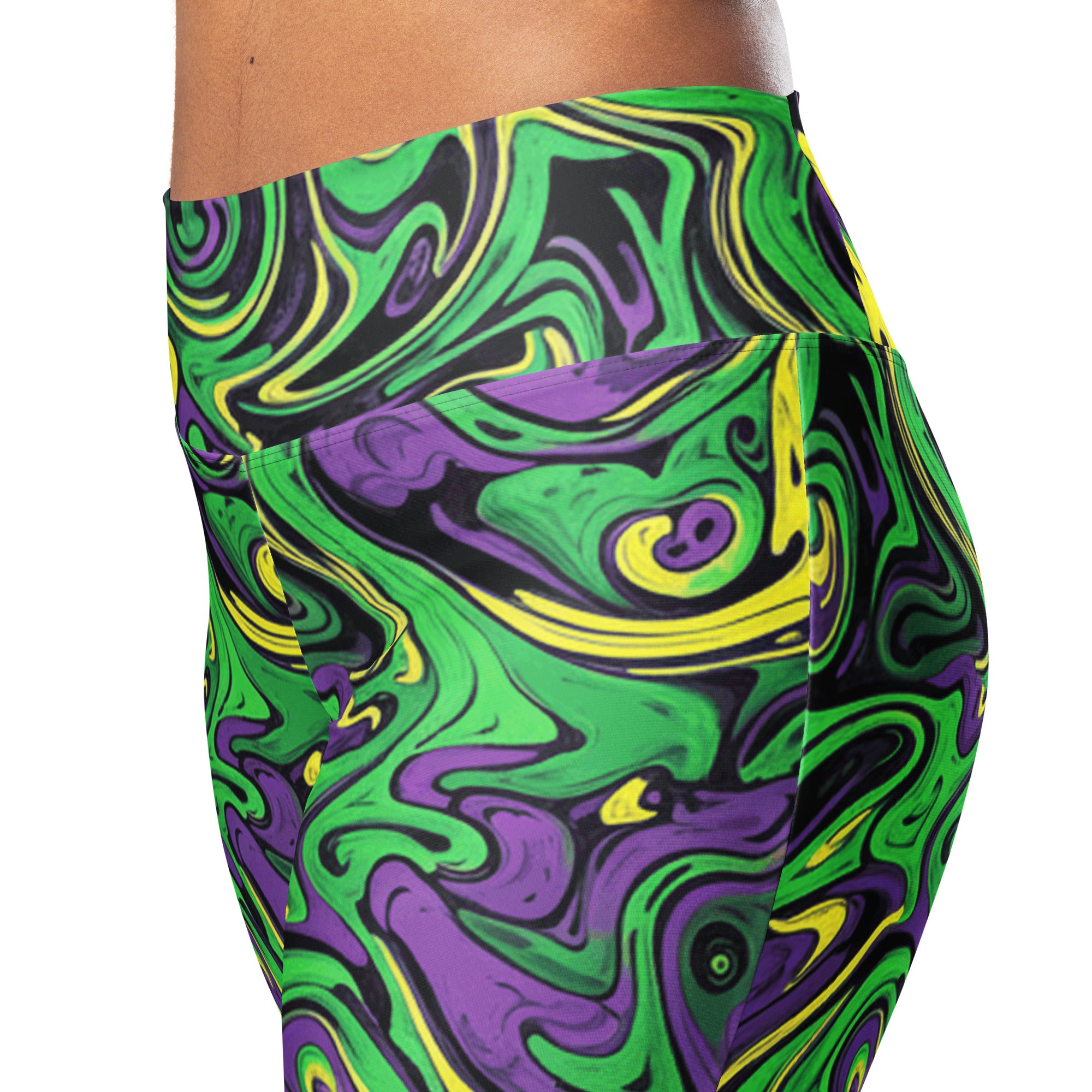 Liquid Marble Toxic Slime Flare Leggings | GearBunch