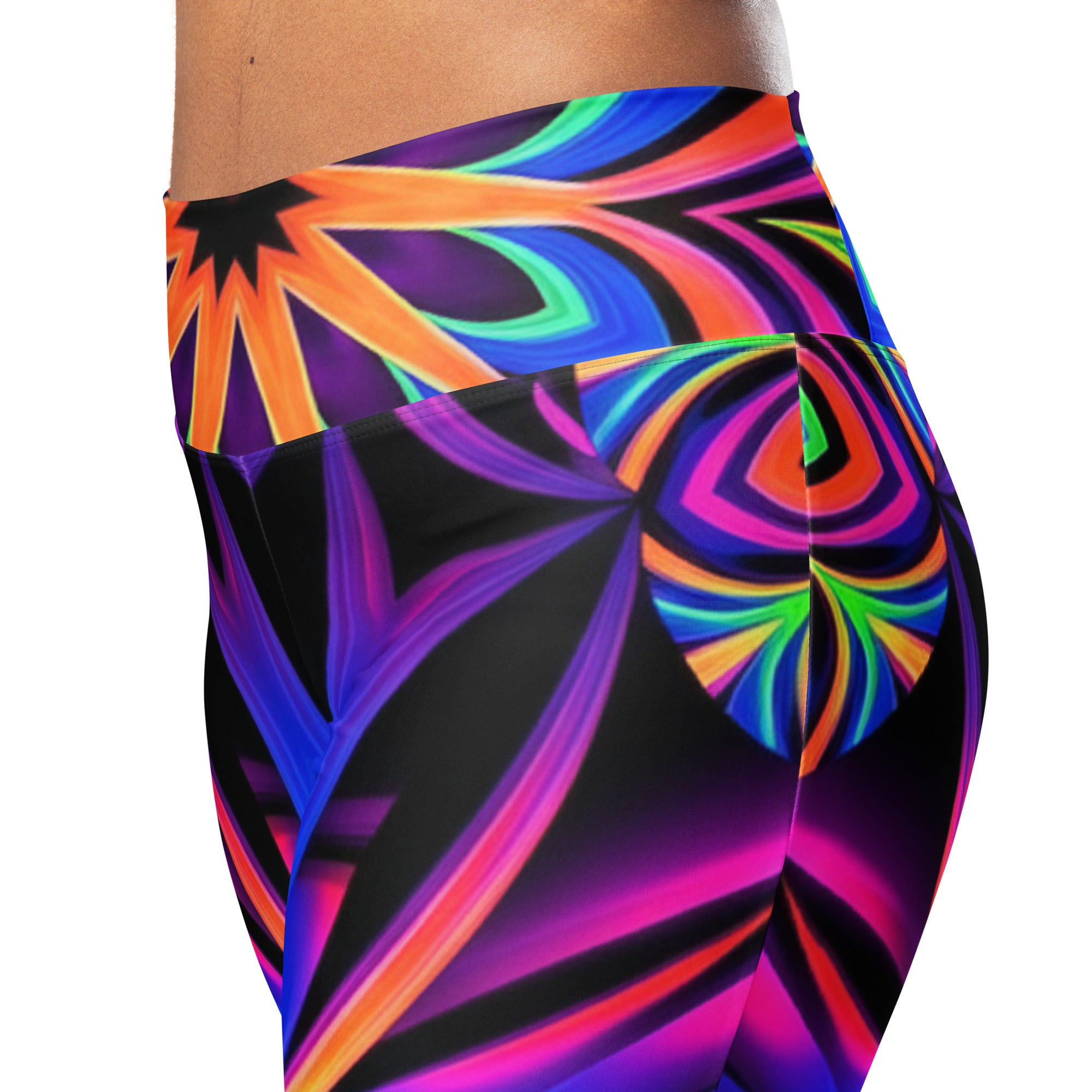 Psychedelic Blacklight Flare Leggings | GearBunch