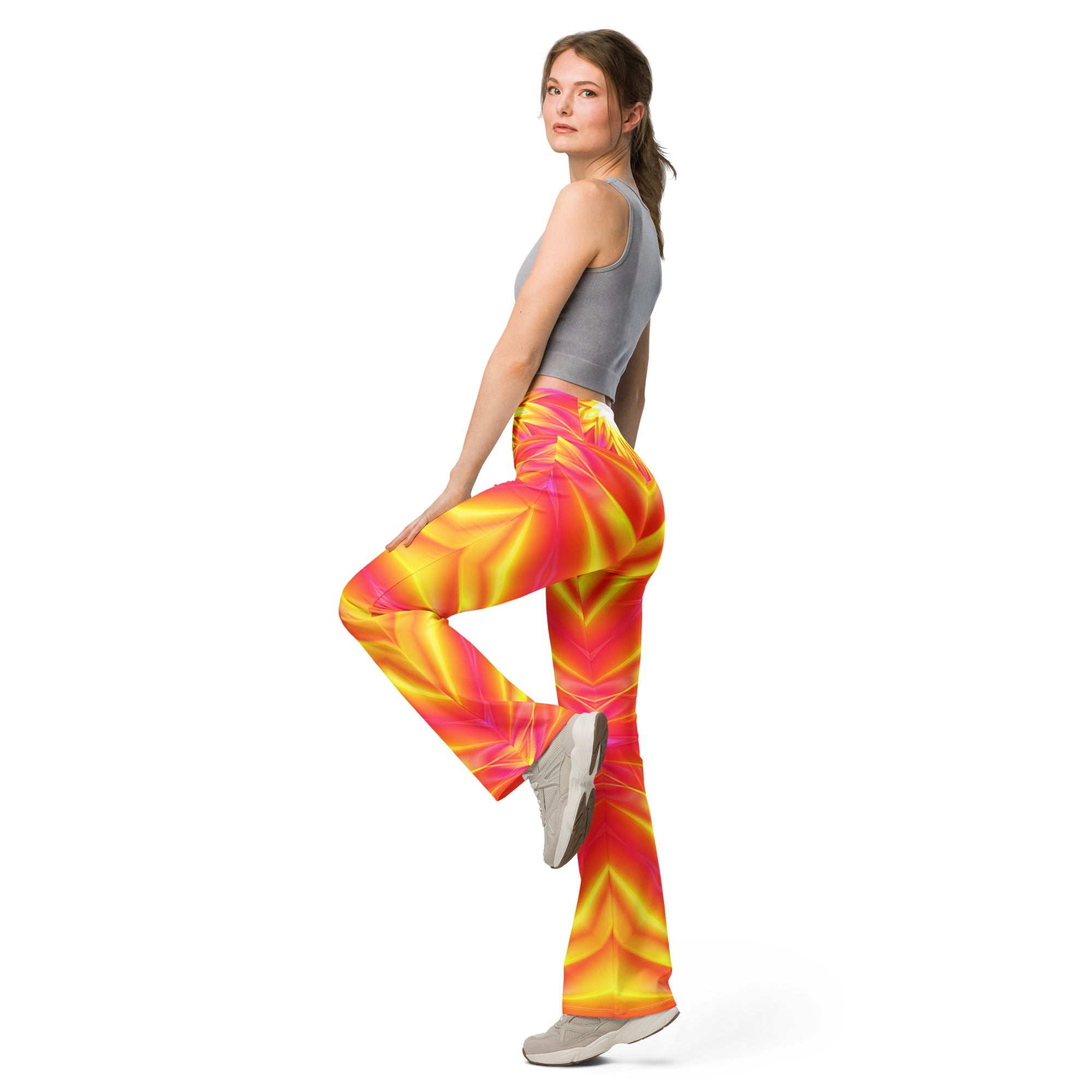 Psychedelic Solar Flare Flare Leggings | GearBunch