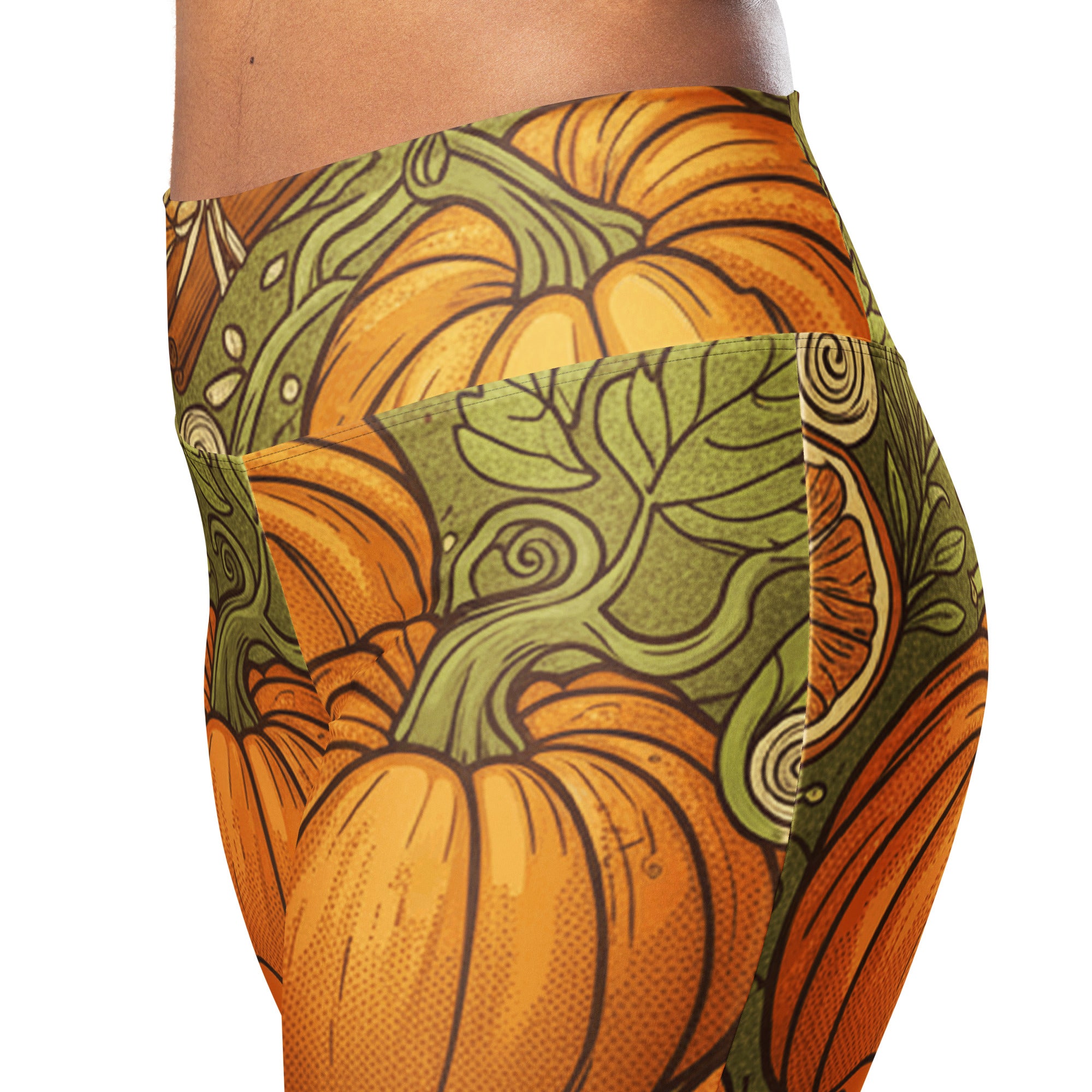 Pumpkin Spice Botanical Flare Leggings | GearBunch