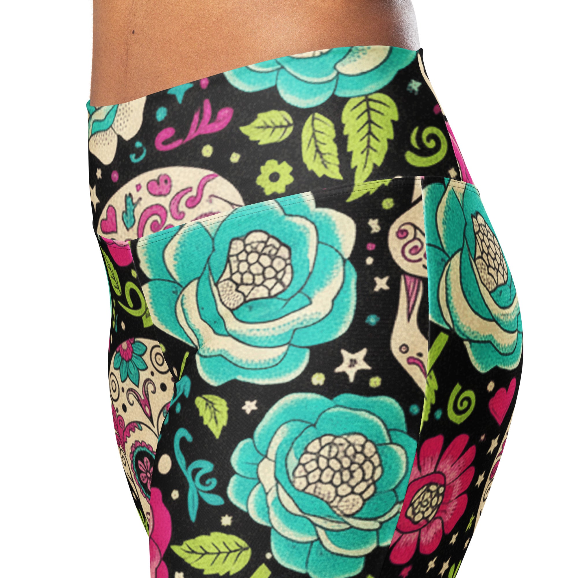 Sugar Skull Botanica Flare Leggings | GearBunch