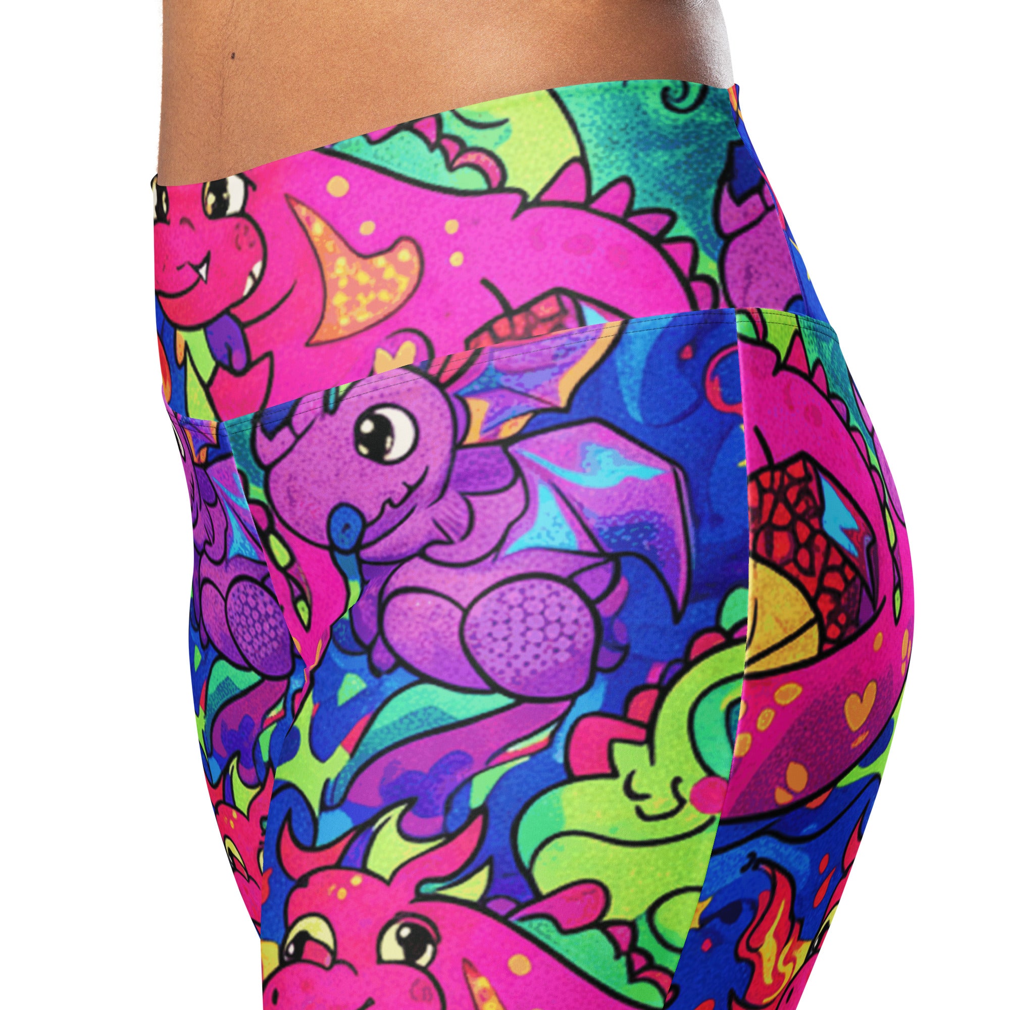 Vibrant Dragon Fantasy Flare Leggings | GearBunch