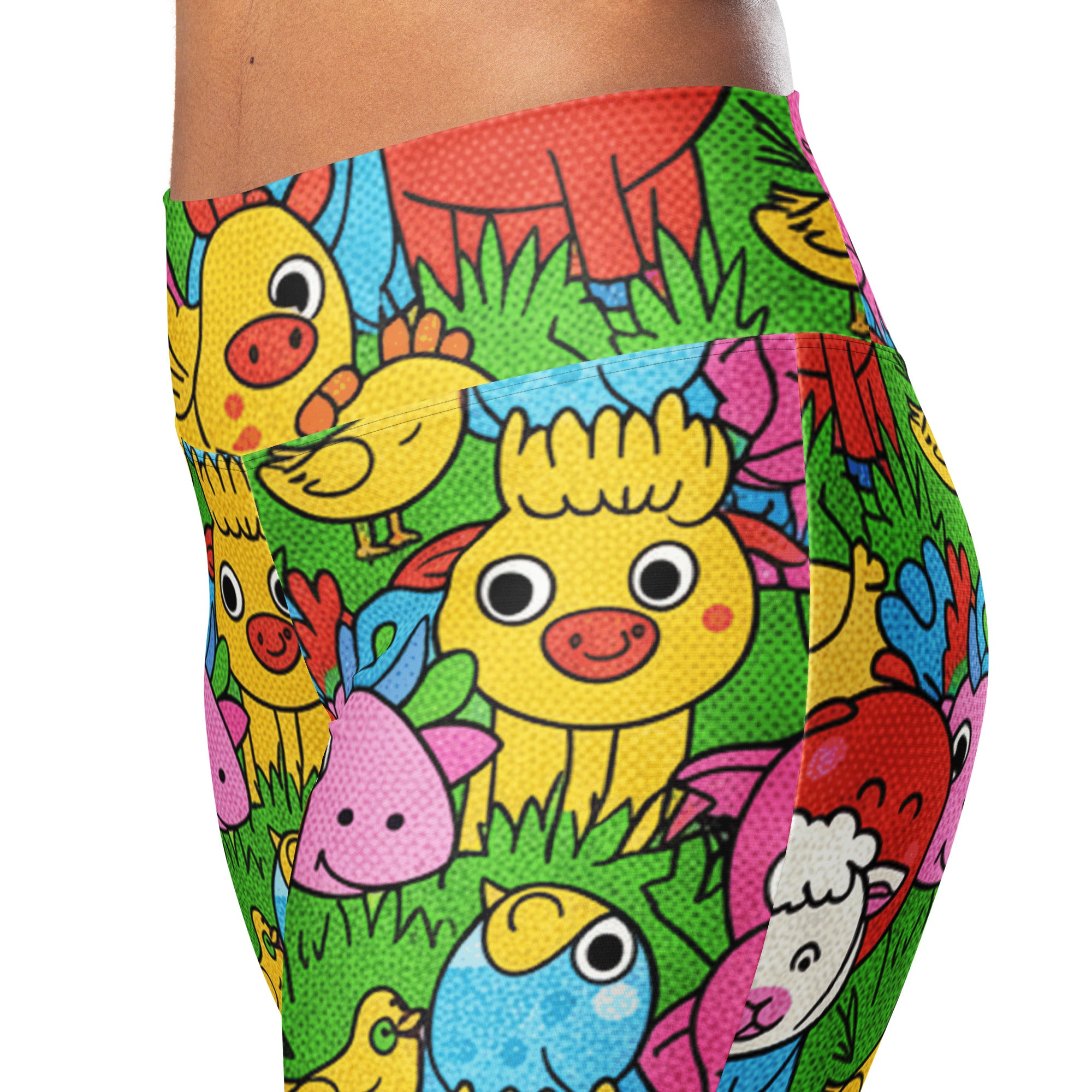 Vibrant Farm Animals Flare Leggings | GearBunch