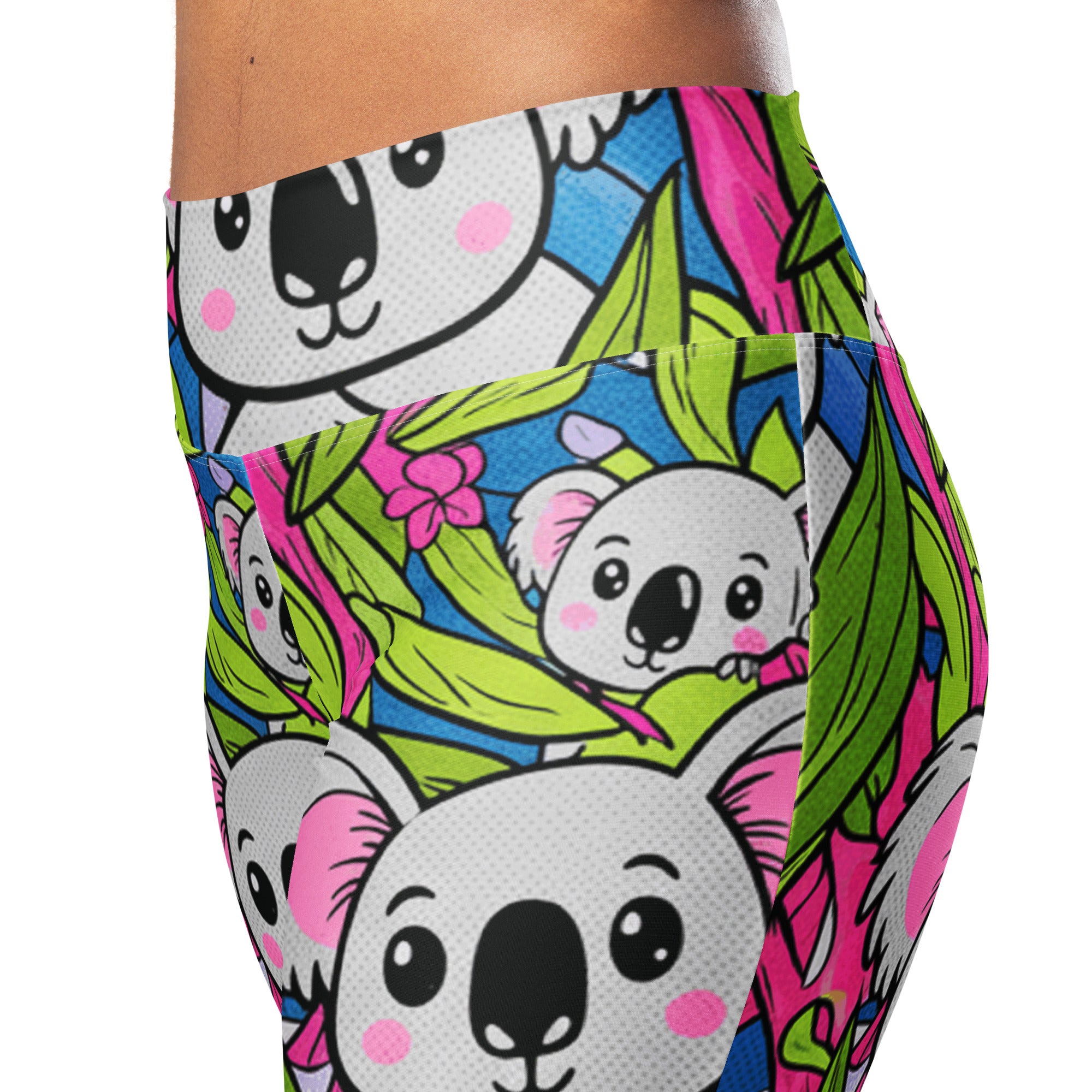 Vibrant Koala and Friends Flare Leggings | GearBunch