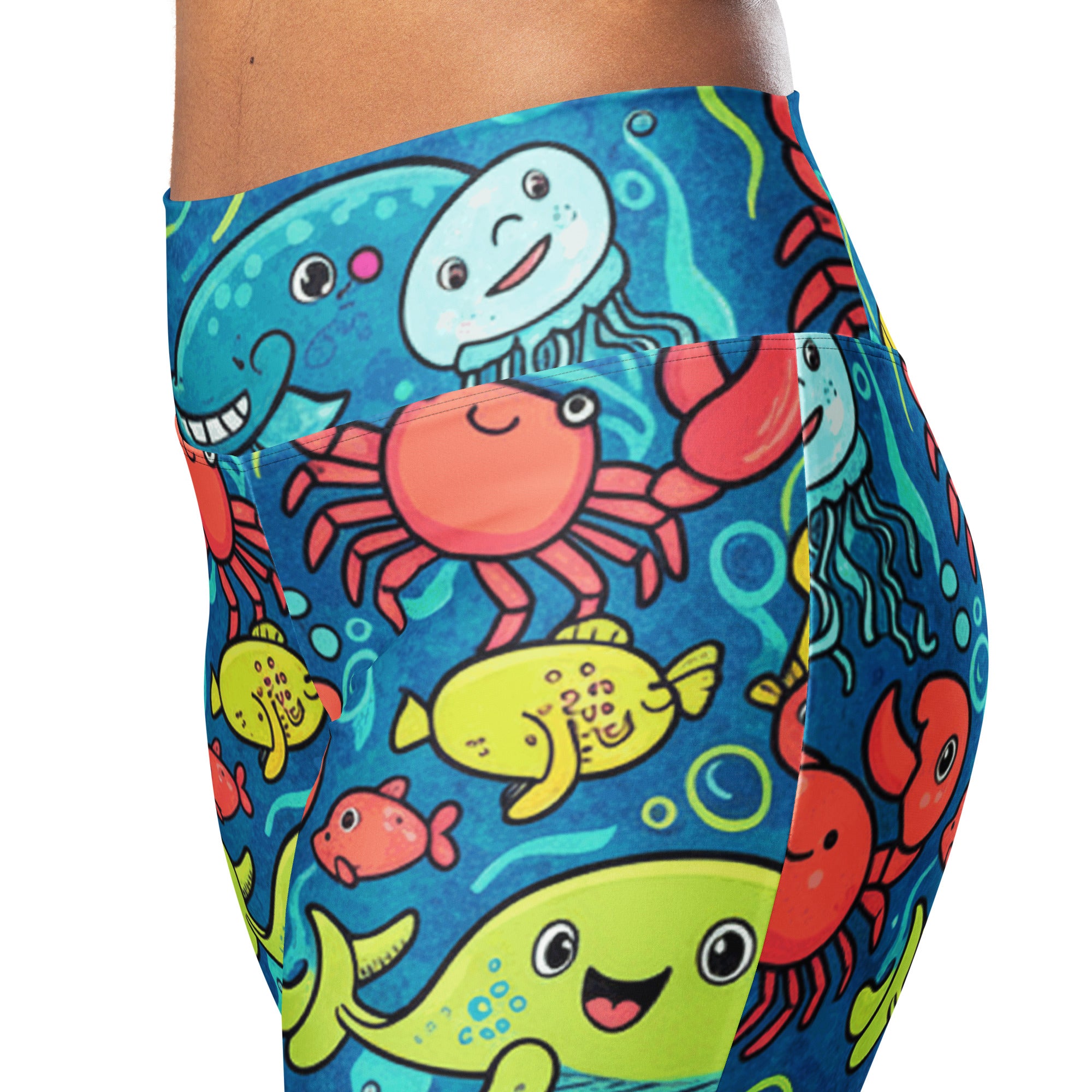 Vibrant Under the Sea Flare Leggings | GearBunch