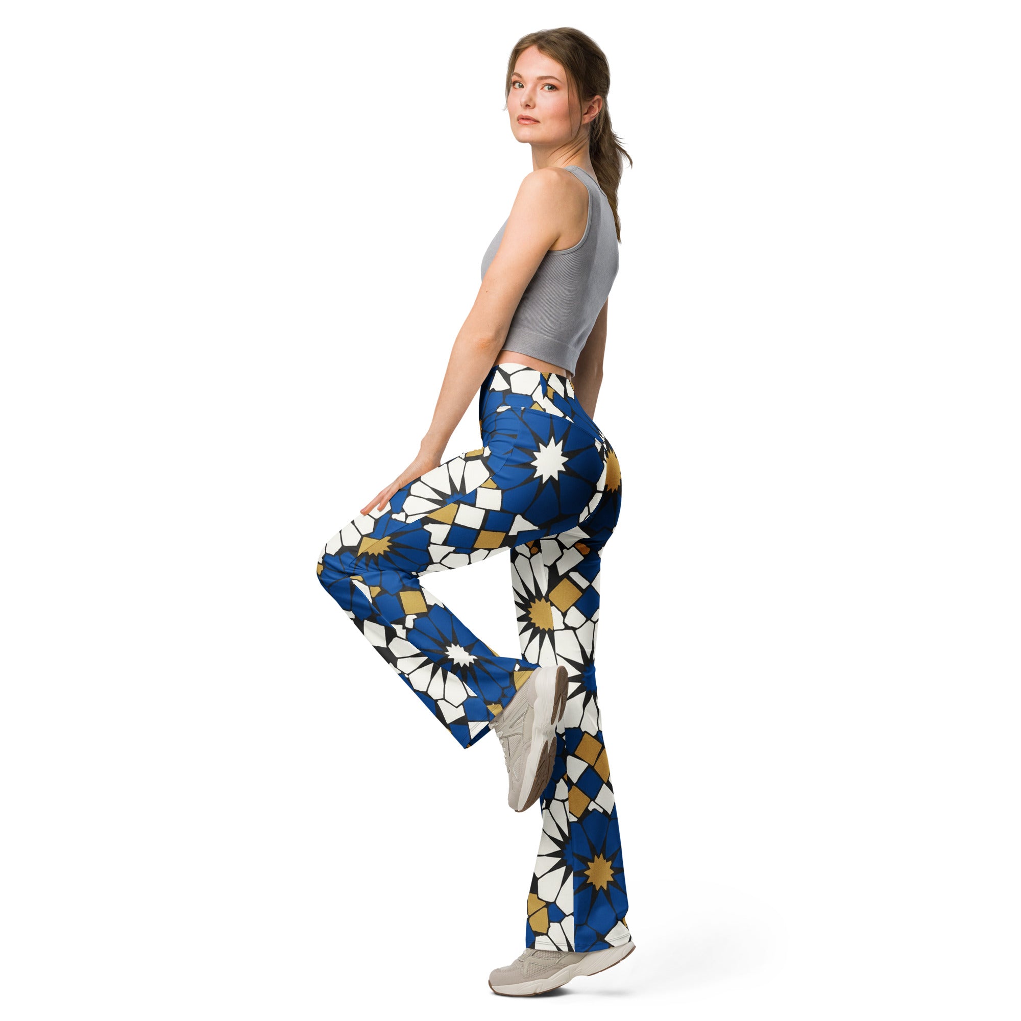 Zellige Midnight Blue Flare Leggings | GearBunch